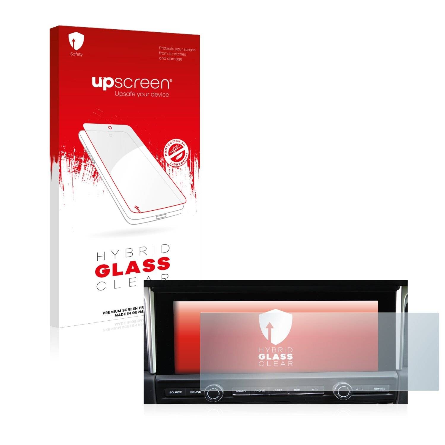 upscreen Hybrid Glass Clear Premium Schutzglas Folie für Porsche Macan 2019 PCM