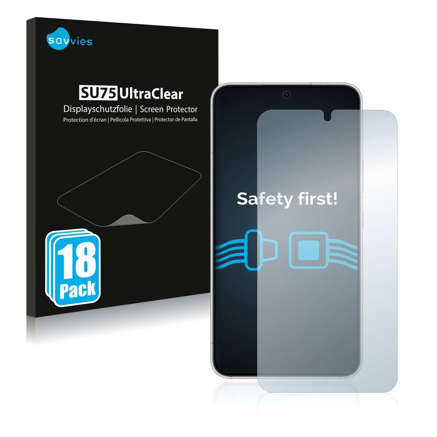 18x Savvies SU75 Displayschutzfolie für Samsung Galaxy S22