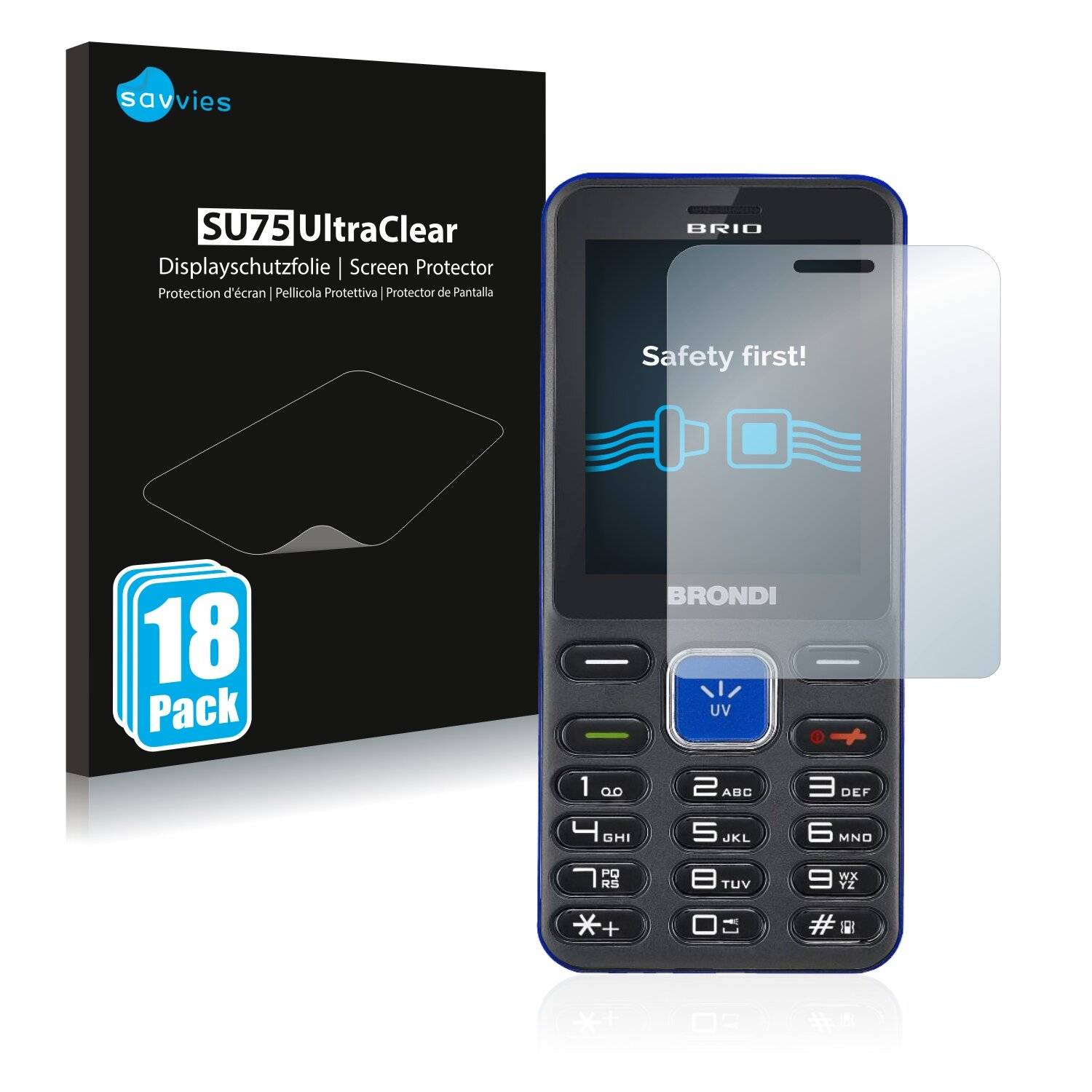 18x Savvies SU75 Displayschutzfolie für Brondi