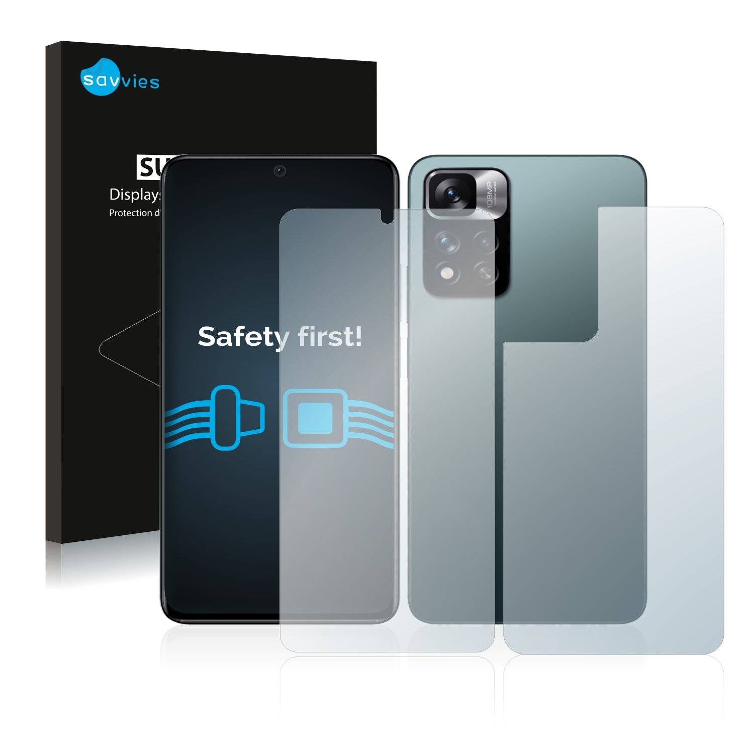 18x Savvies SU75 Displayschutzfolie für Xiaomi Redmi Note 11 Pro+ 5G (Vorder +