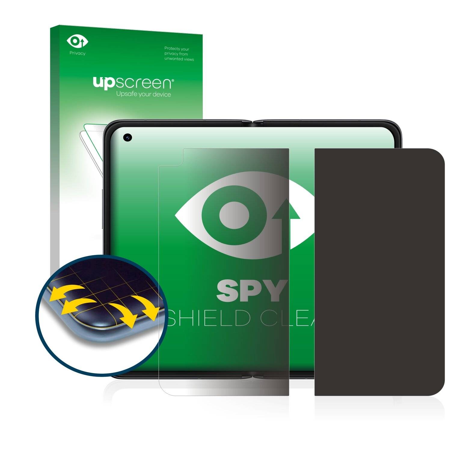 upscreen Spy Shield Clear Premium Blickschutzfolie für Oppo Find N (Inneres
