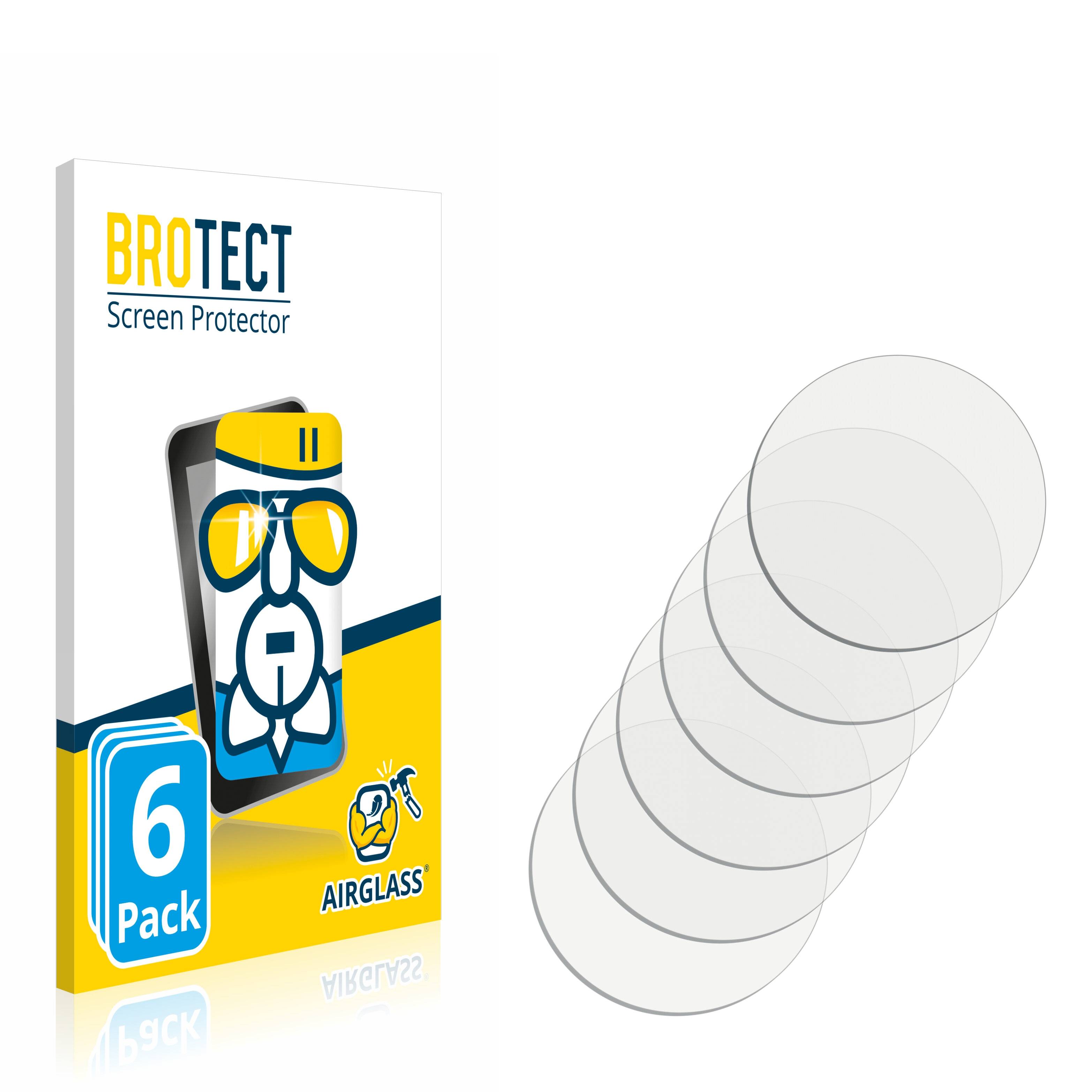 6x BROTECT AirGlass Schutzglas Folie für Armbanduhren (Kreisrund, Durchmesser: 28