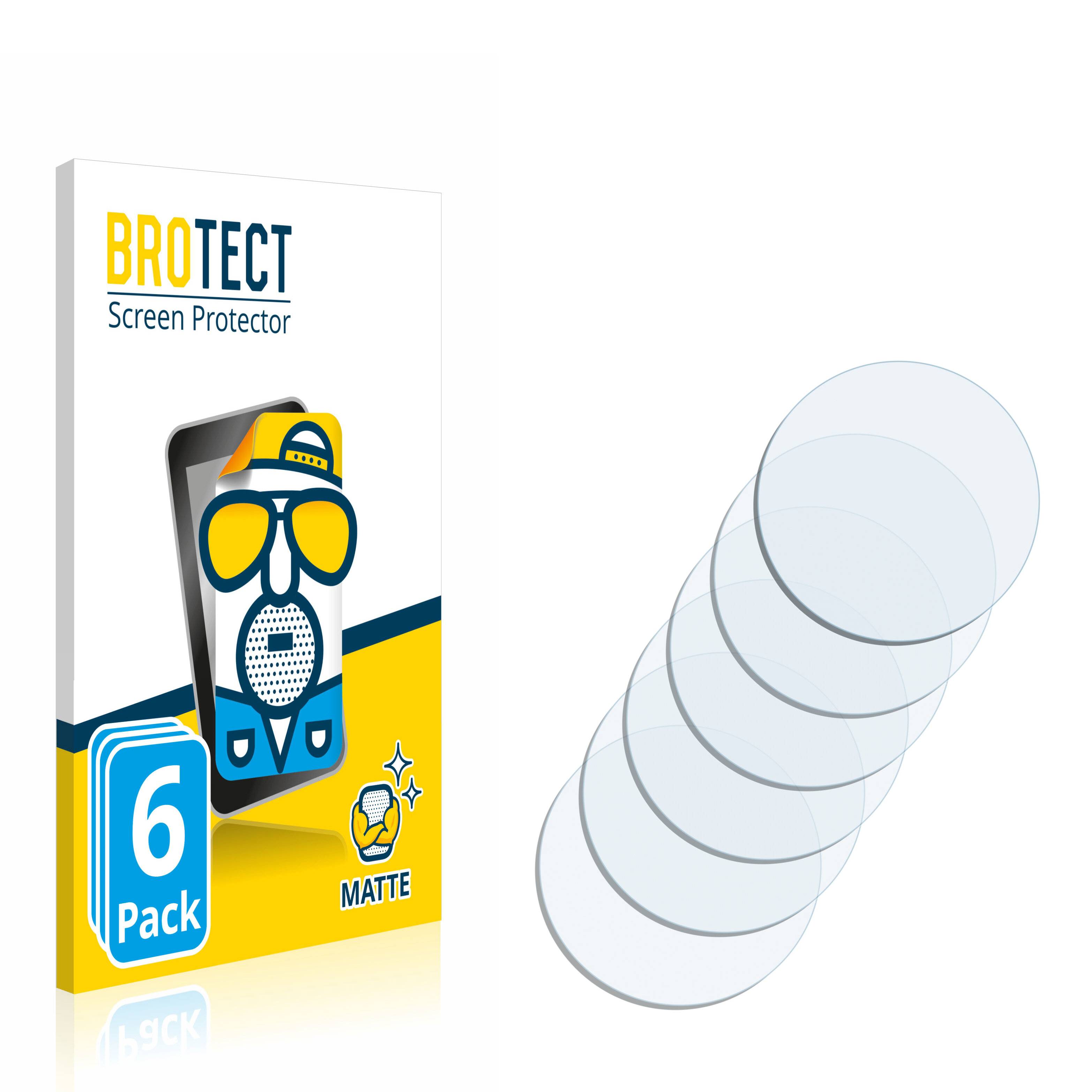 6x BROTECT Matte Displayschutzfolie für Armbanduhren (Kreisrund, Durchmesser: 18 mm) -