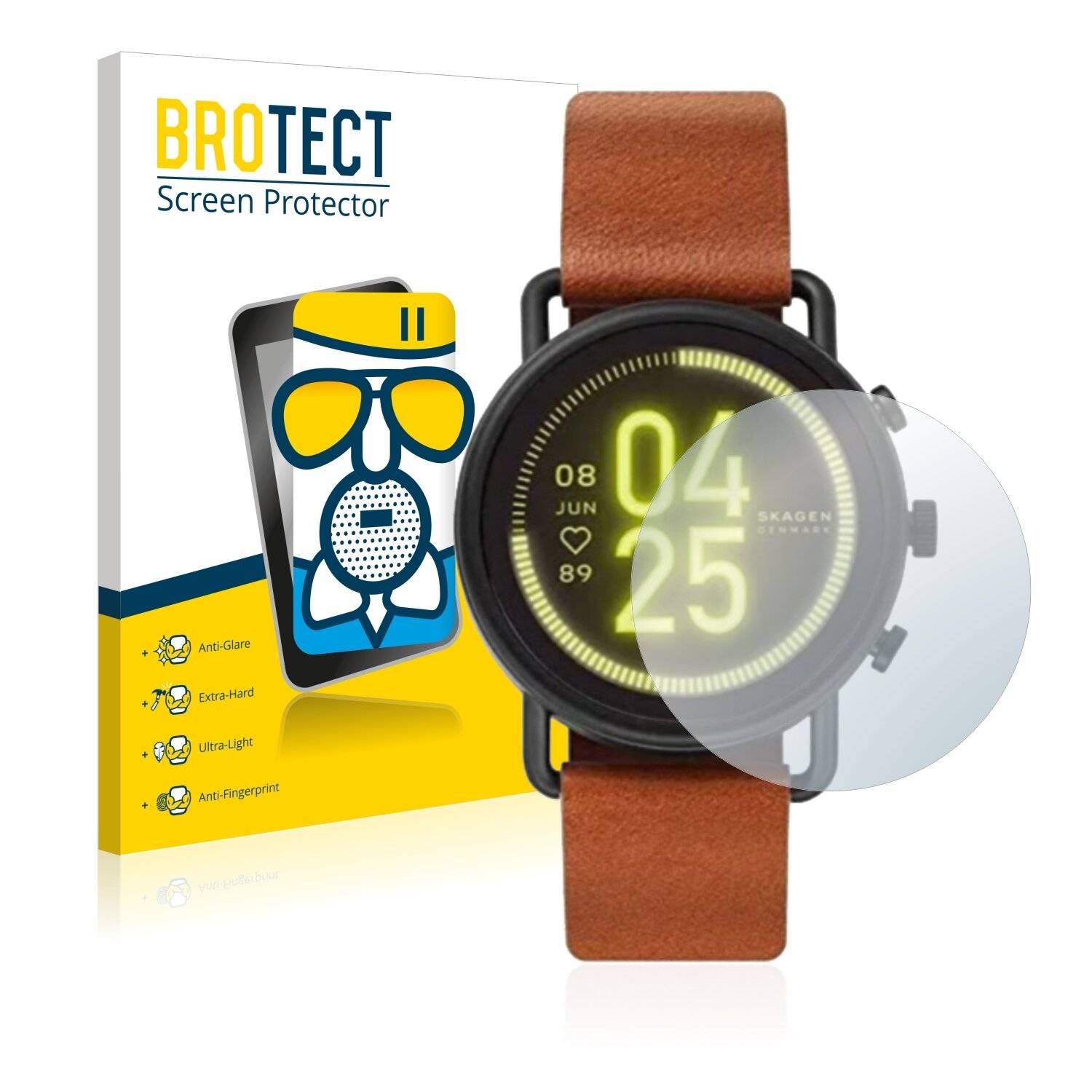 BROTECT AirGlass Matte Schutzglas Folie für Skagen Connected Falster 3 (42