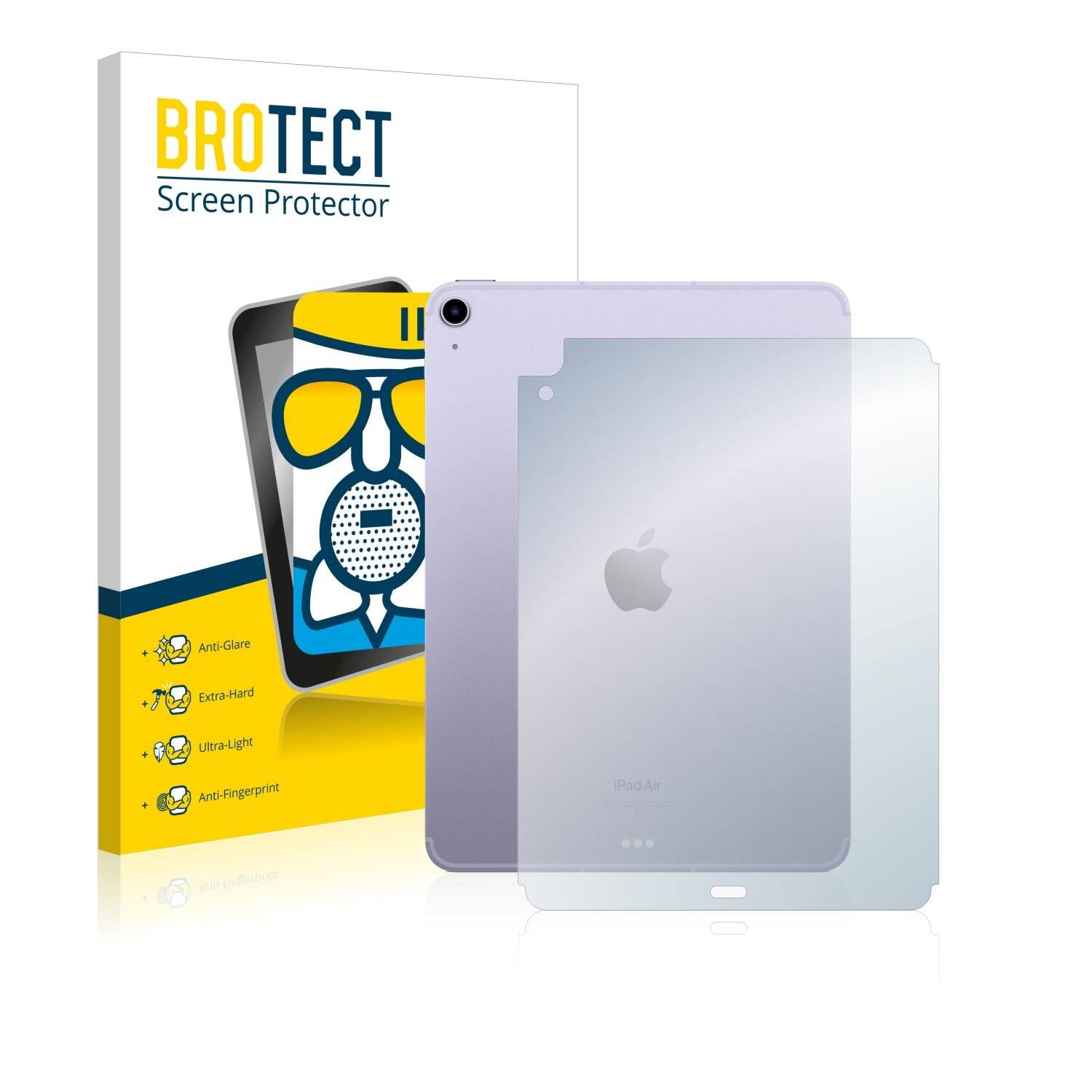 BROTECT AirGlass Matte Schutzglas Folie für Apple iPad Air 5 WiFi Cellular 2022 (Rückseite,