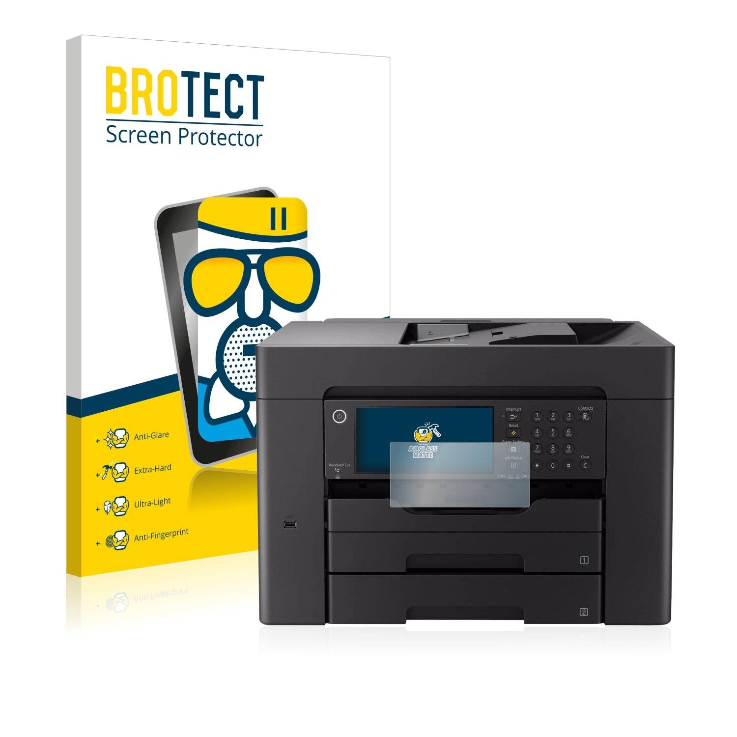 BROTECT AirGlass Matte Schutzglas Folie für Epson Workforce