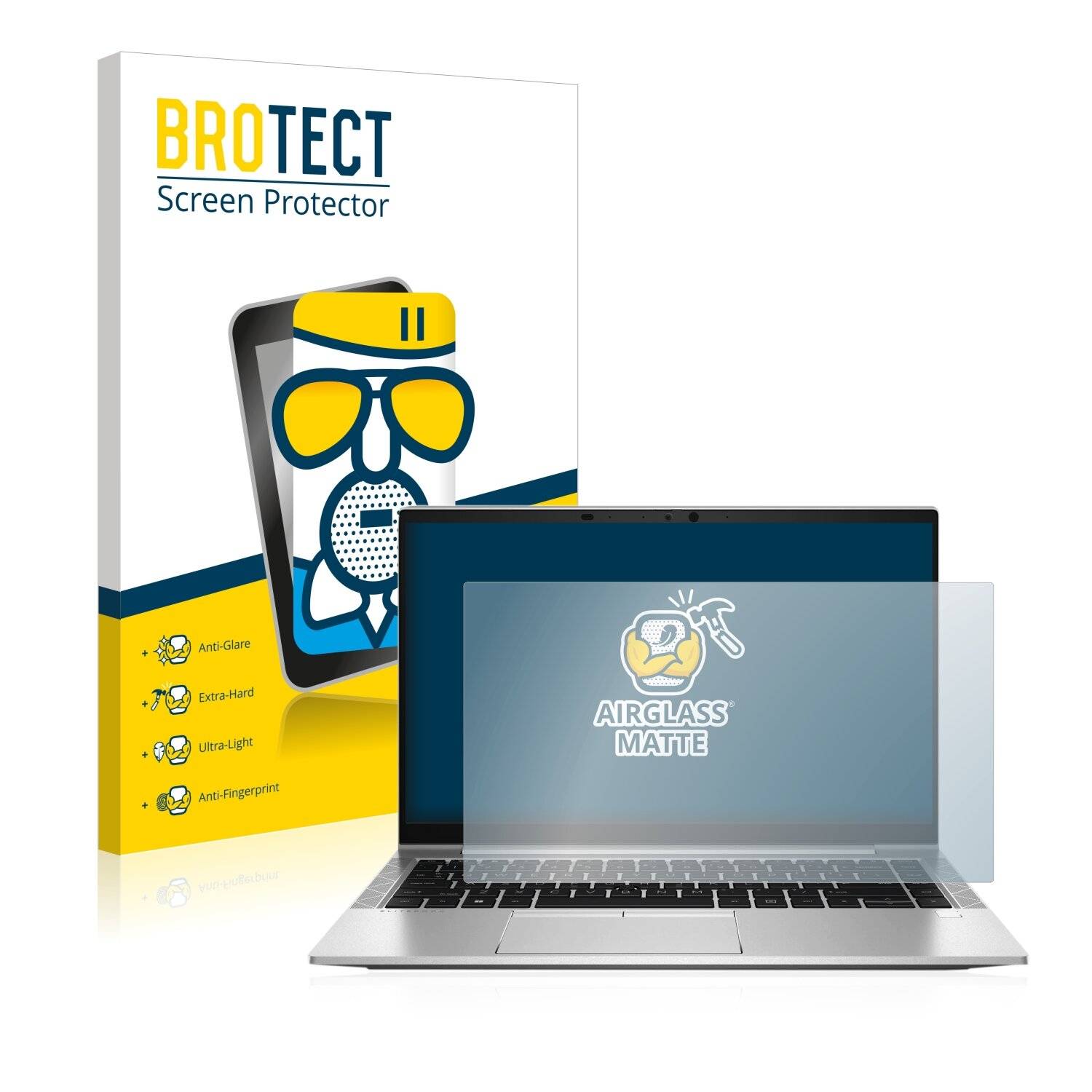BROTECT AirGlass Matte Schutzglas Folie für HP EliteBook 845