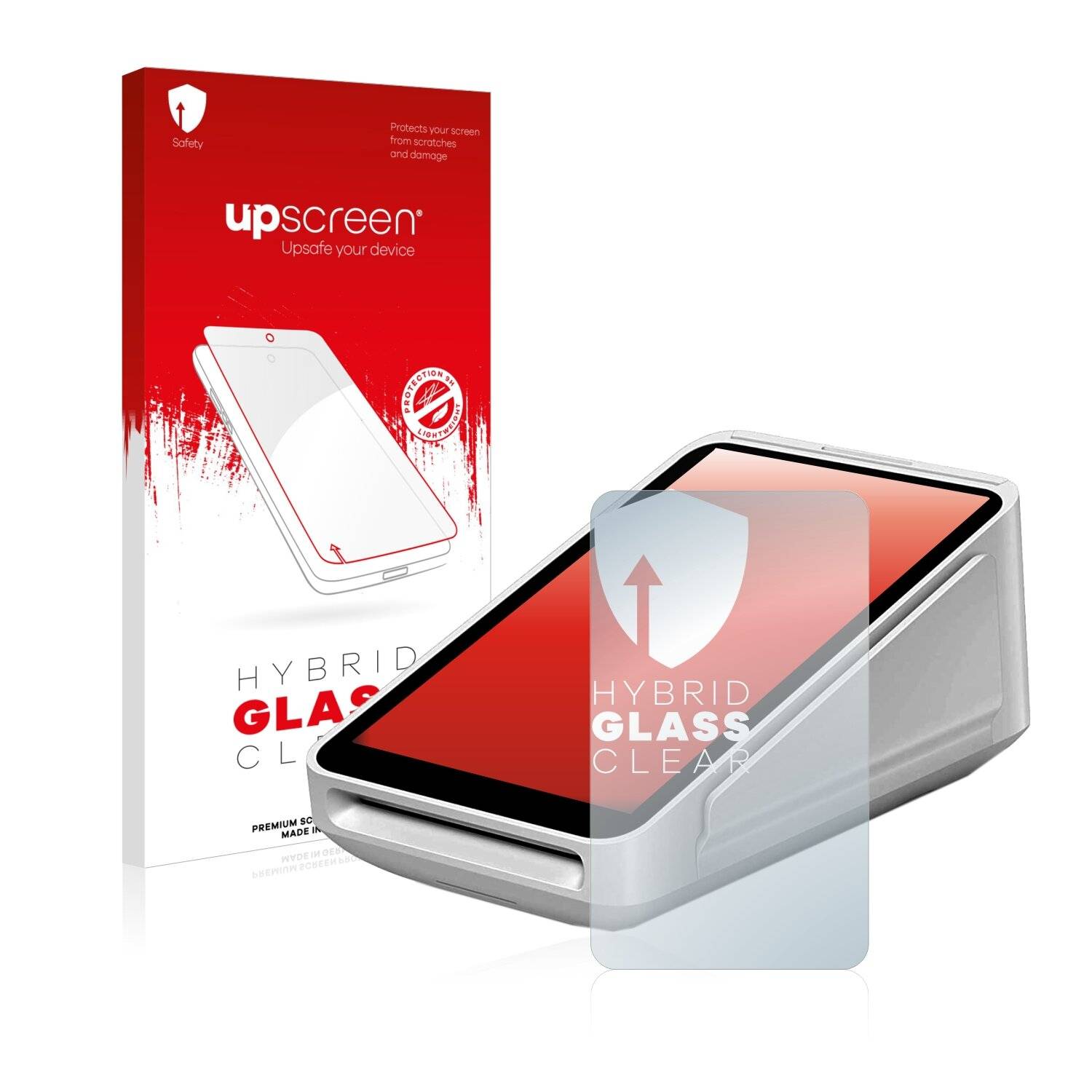 upscreen Hybrid Glass Clear Premium Schutzglas Folie für Square
