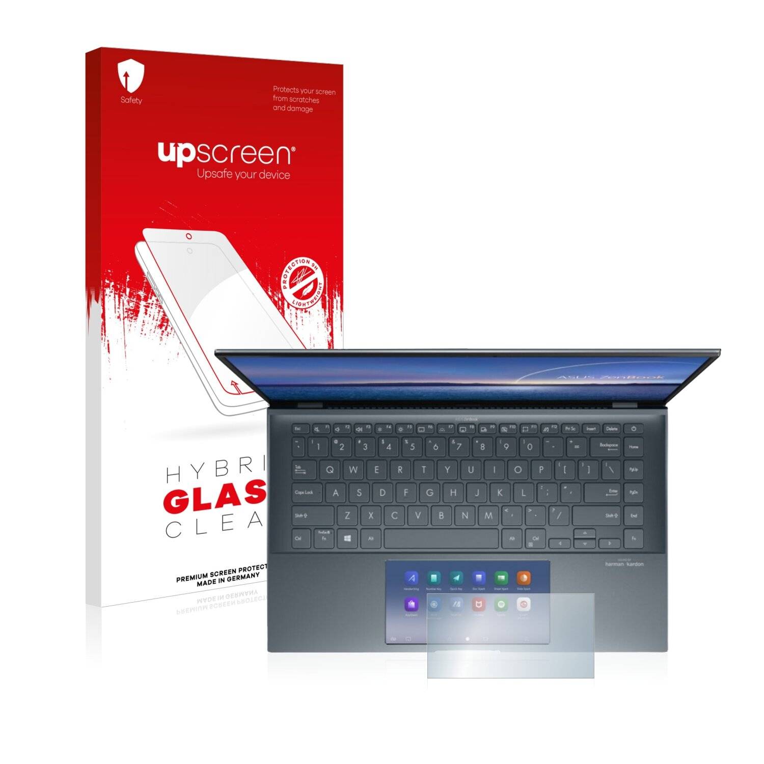 upscreen Hybrid Glass Clear Premium Schutzglas Folie für Asus ZenBook 14 UX435 (Touch