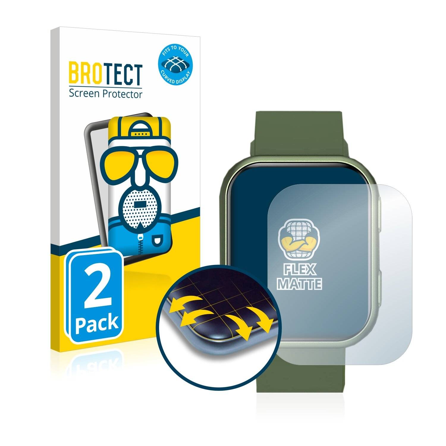 2x BROTECT Flex Matte Full-Cover Displayschutzfolie für Touchelex