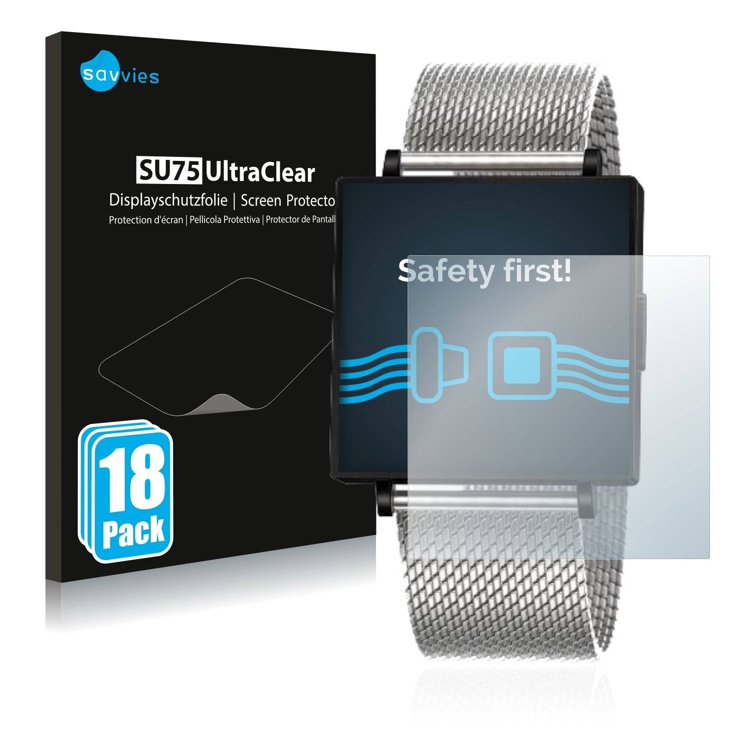 18x Savvies SU75 Displayschutzfolie für Qlocktwo