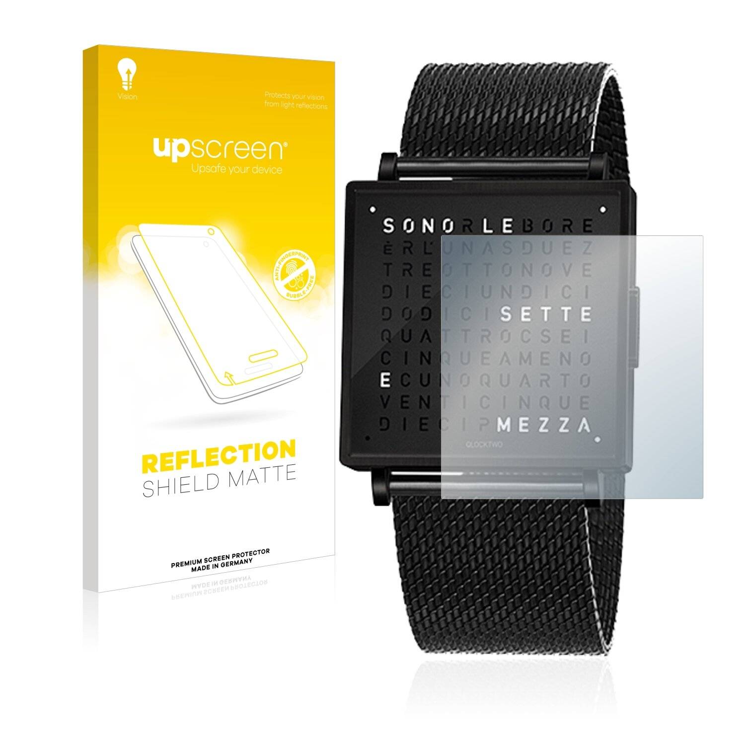 upscreen Reflection Shield Matte Premium Displayschutzfolie für Qlocktwo