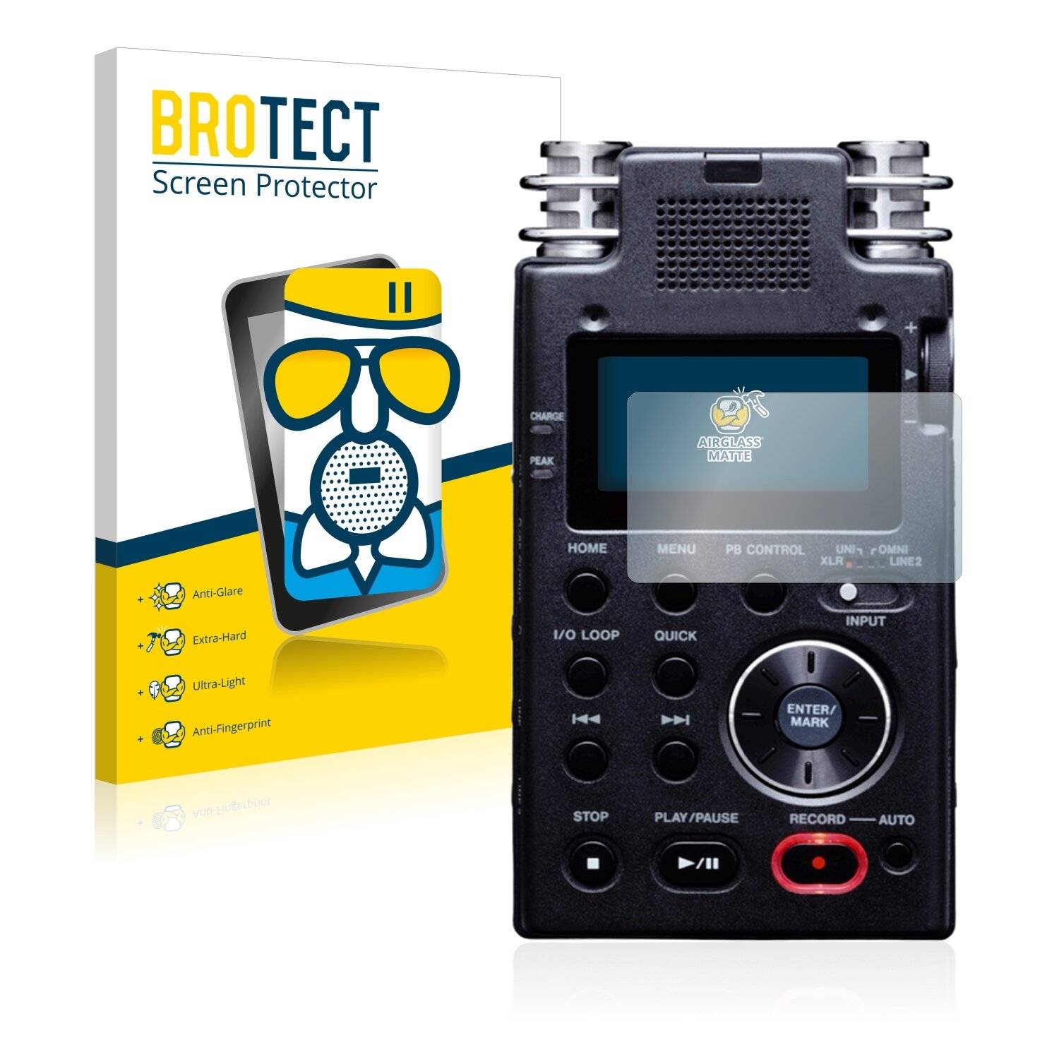 BROTECT AirGlass Matte Schutzglas Folie für Tascam DR-100 MK