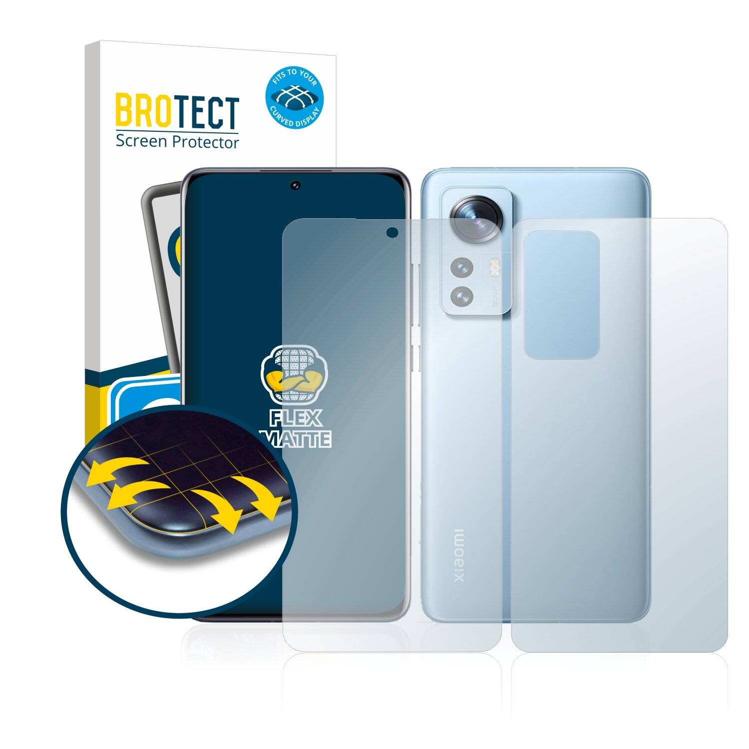 2x BROTECT Flex Matte Full-Cover Displayschutzfolie für Xiaomi 12 (Vorder +