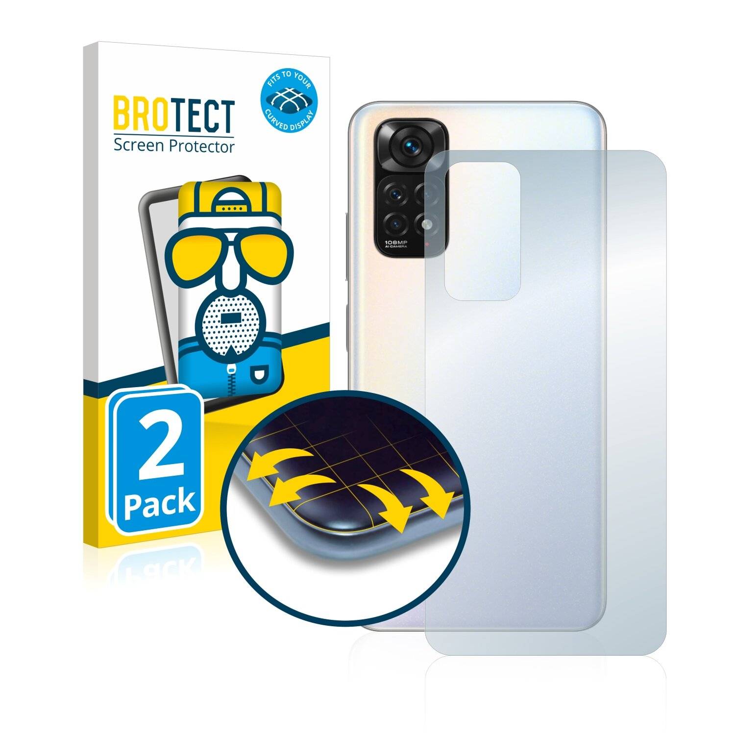 2x BROTECT Flex Matte Full-Cover Displayschutzfolie für Xiaomi Redmi Note 11S