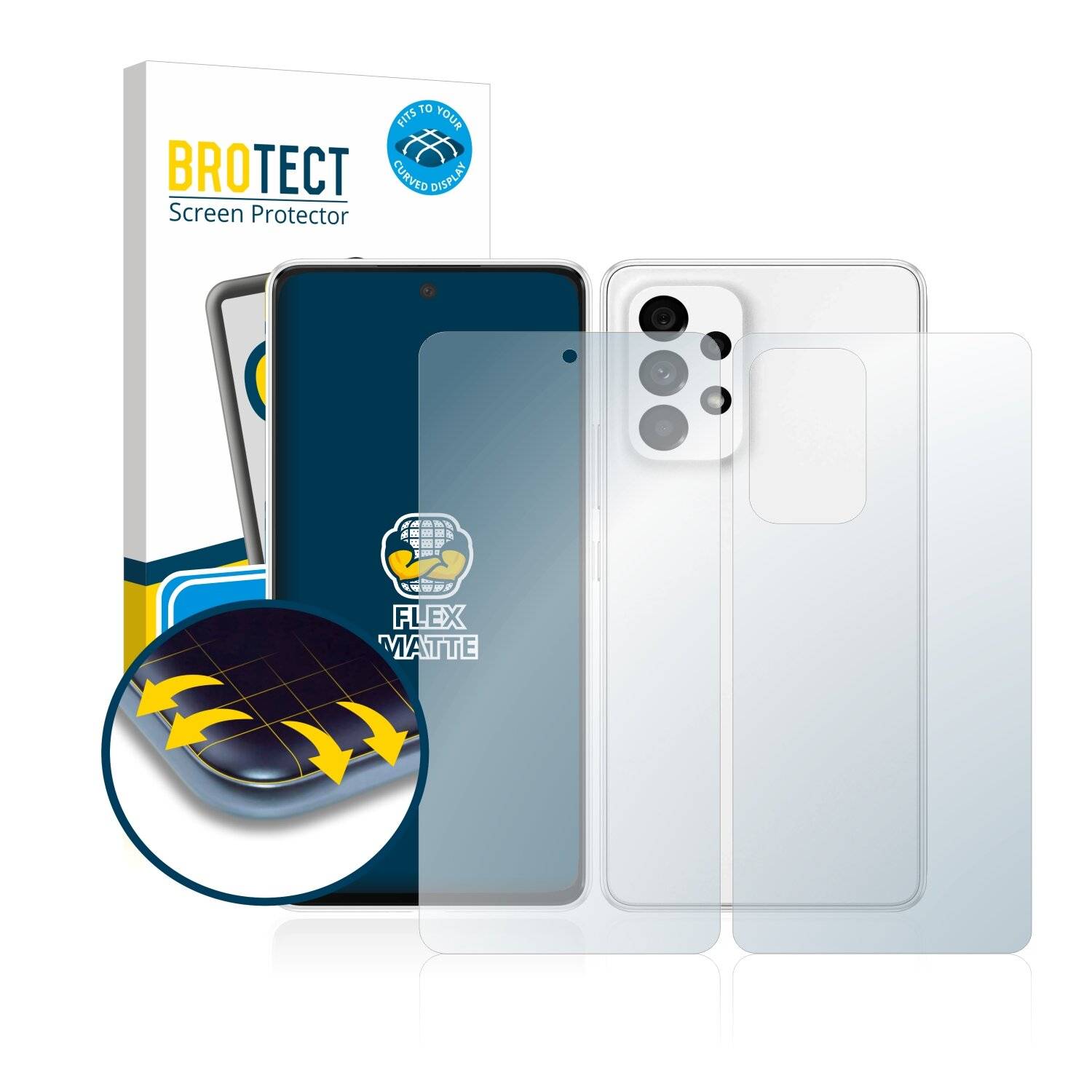 2x BROTECT Flex Matte Full-Cover Displayschutzfolie für Samsung Galaxy A53 5G (Vorder +