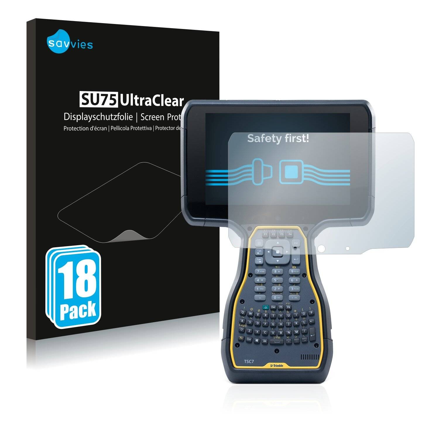 18x Savvies SU75 Displayschutzfolie für Trimble TSC7