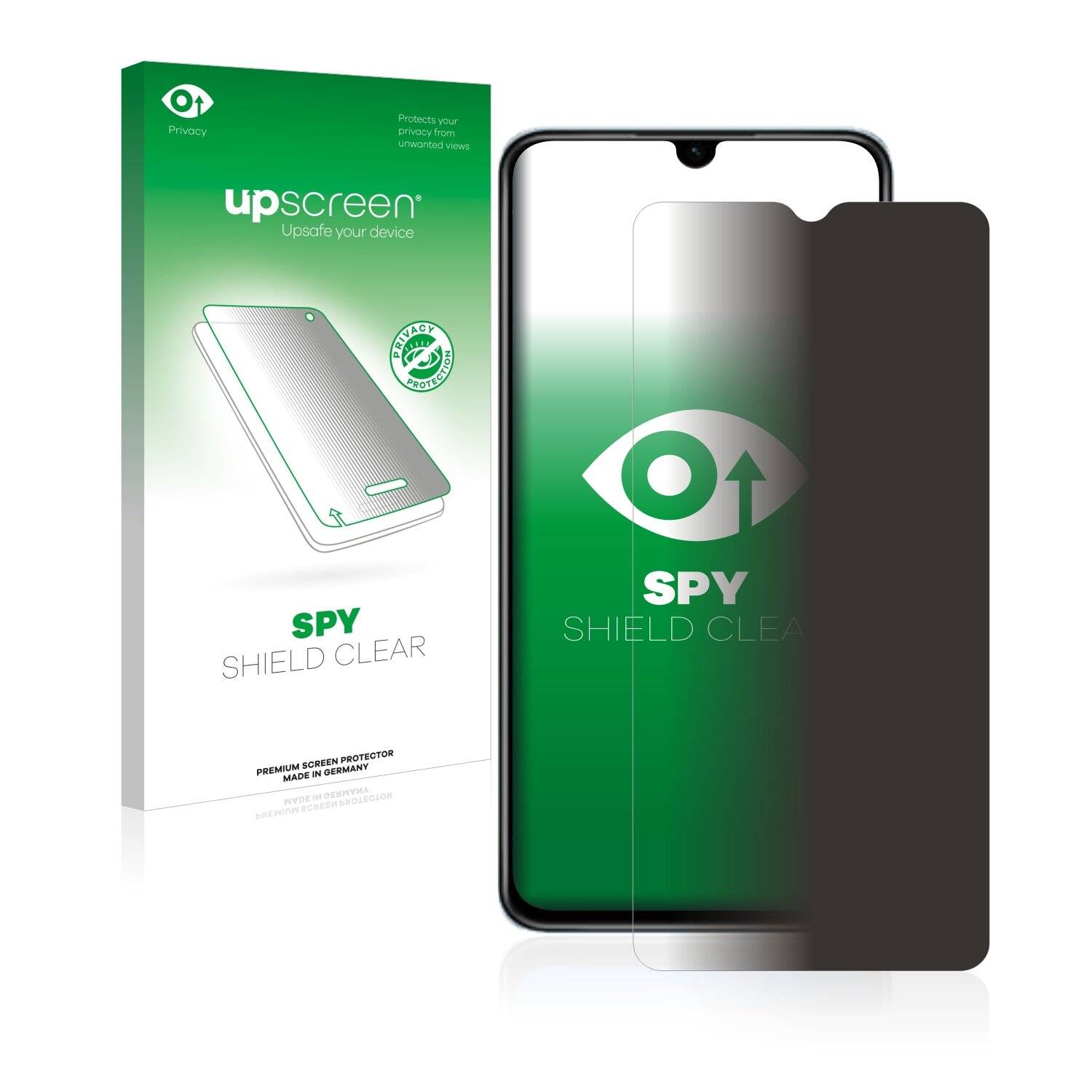 upscreen Spy Shield Clear Premium Blickschutzfolie für Vivo Y55s