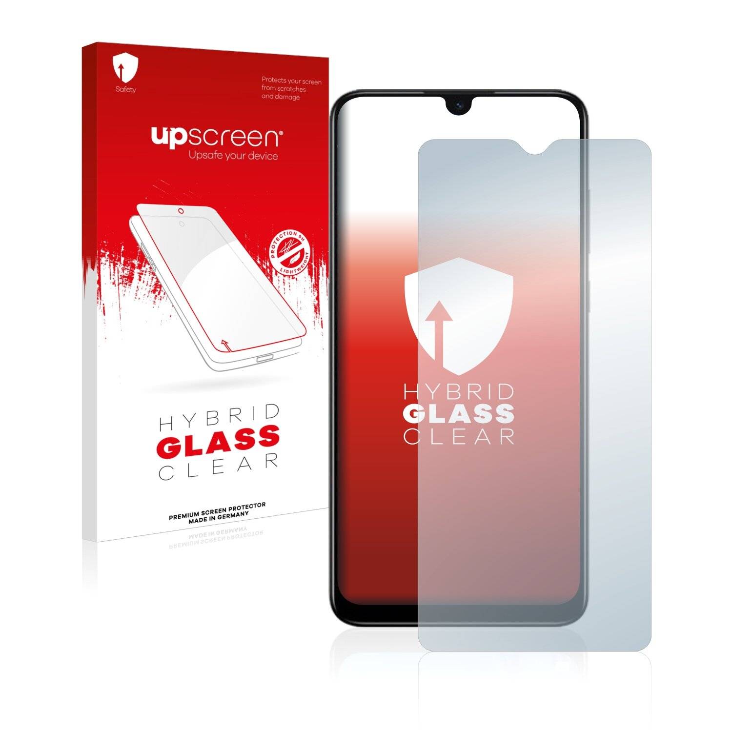 upscreen Hybrid Glass Clear Premium Schutzglas Folie für TCL