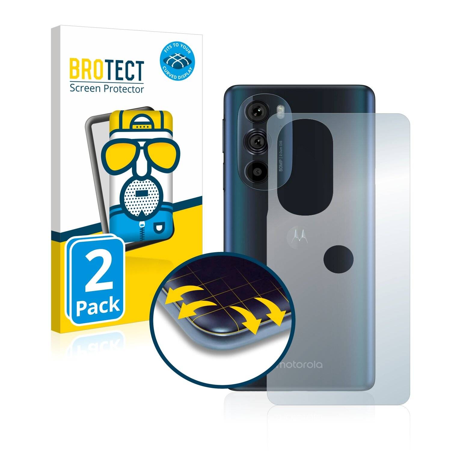 2x BROTECT Flex Matte Full-Cover Displayschutzfolie für Motorola Edge 30 Pro