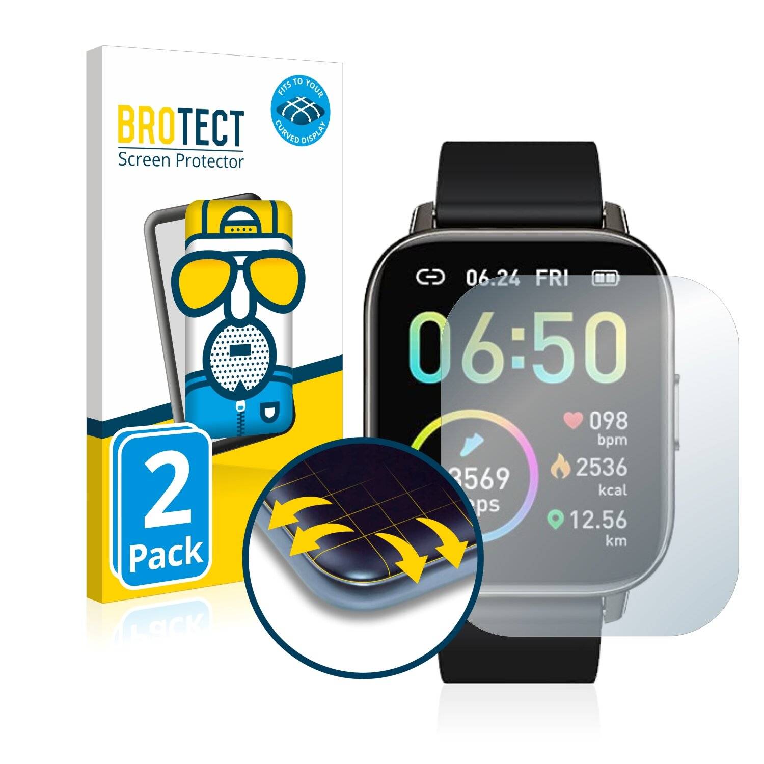 2x BROTECT Flex Matte Full-Cover Displayschutzfolie für Motast