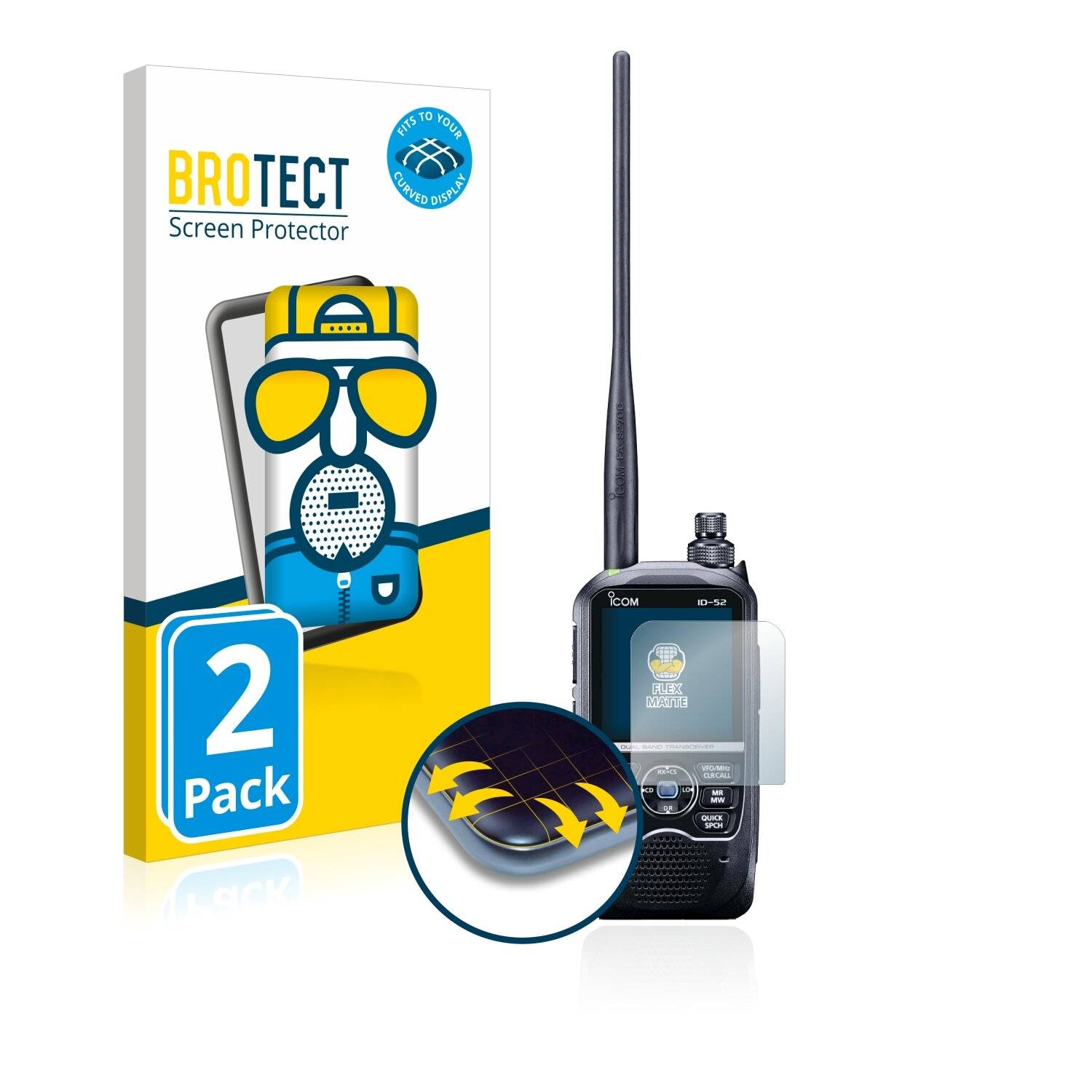 2x BROTECT Flex Matte Full-Cover Displayschutzfolie für Icom