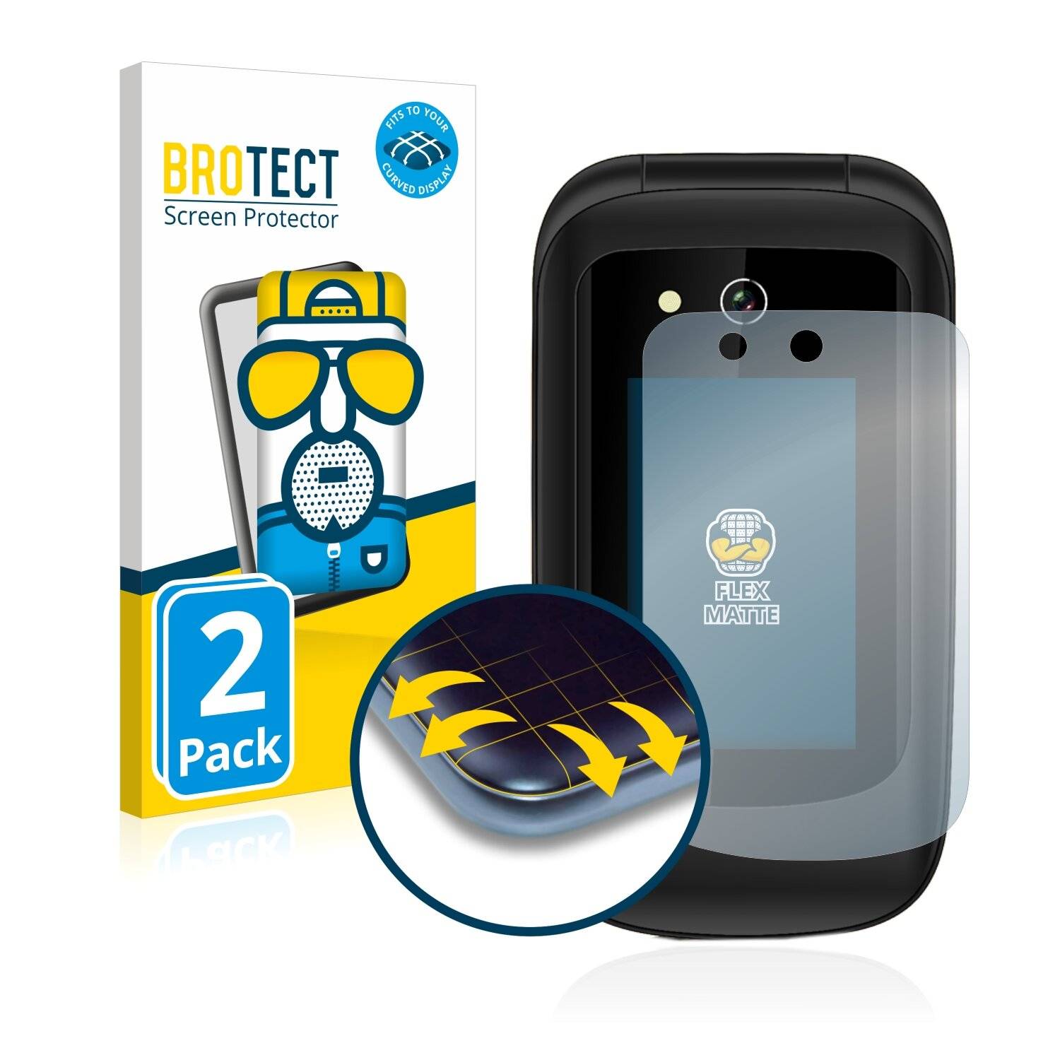 2x BROTECT Flex Matte Full-Cover Displayschutzfolie für Beafon