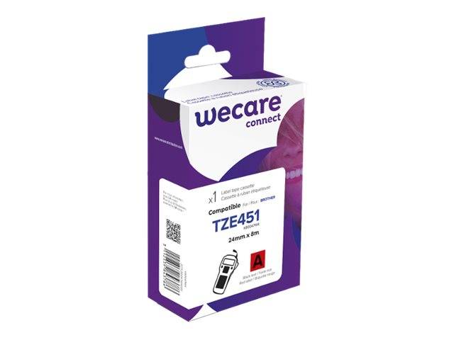 ARMOR - Wecare - Roter Hintergrund mit schwarzen Buchstaben - Rolle (2,4 cm x 8 m)
