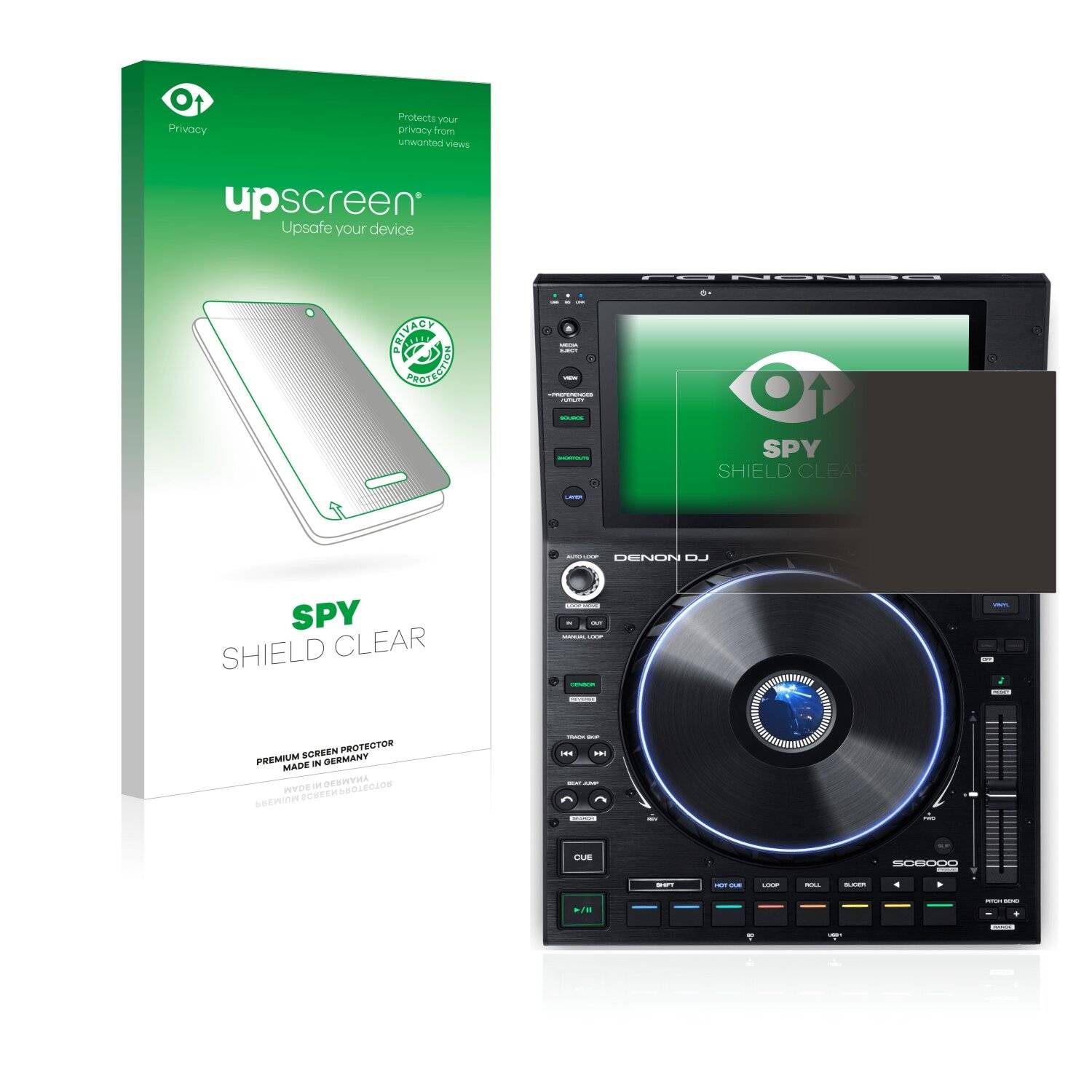 upscreen Spy Shield Clear Premium Blickschutzfolie für Denon SC6000