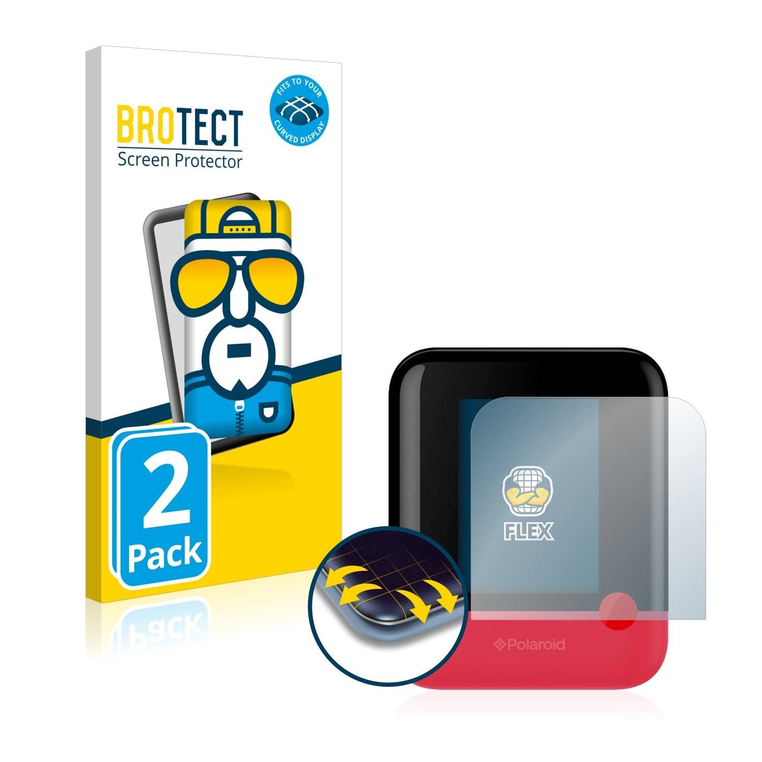 2x BROTECT Flex Full-Cover Displayschutzfolie für Polaroid