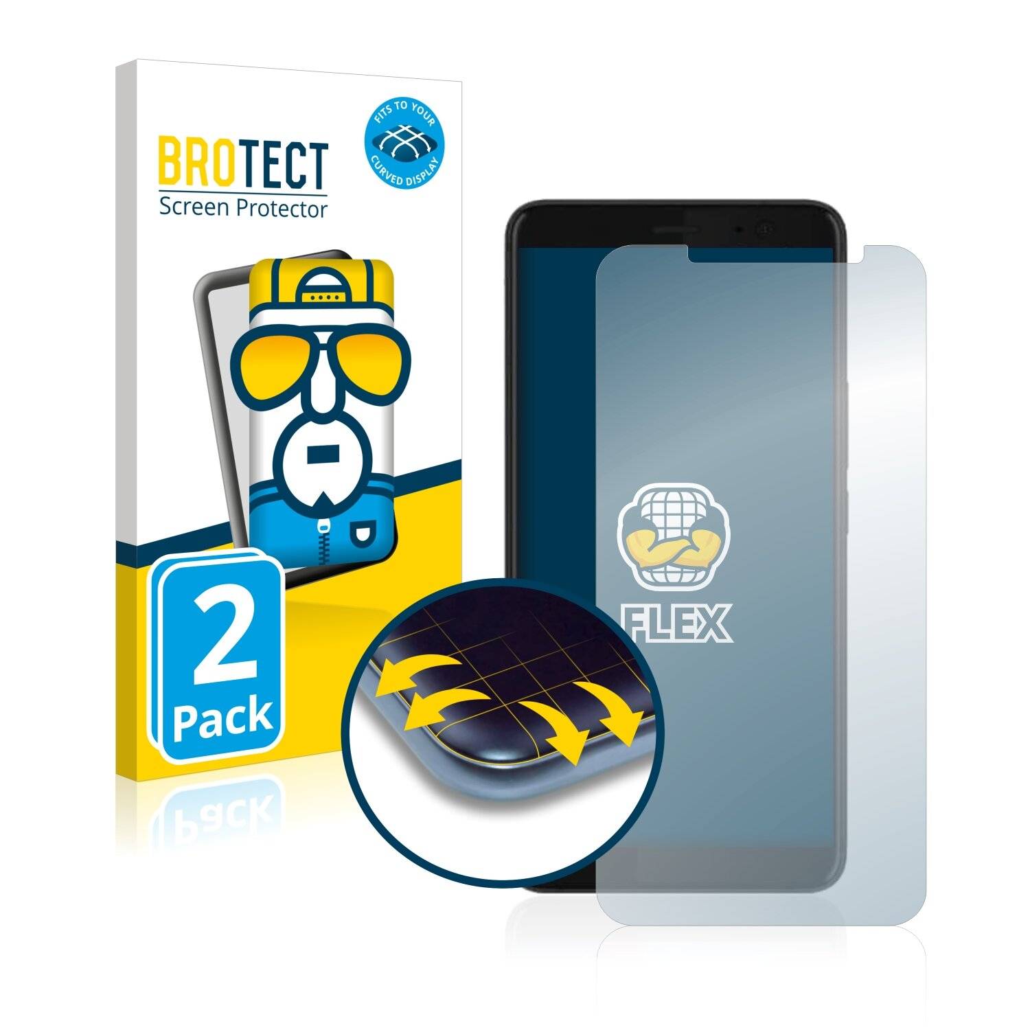2x BROTECT Flex Full-Cover Displayschutzfolie für HTC U11