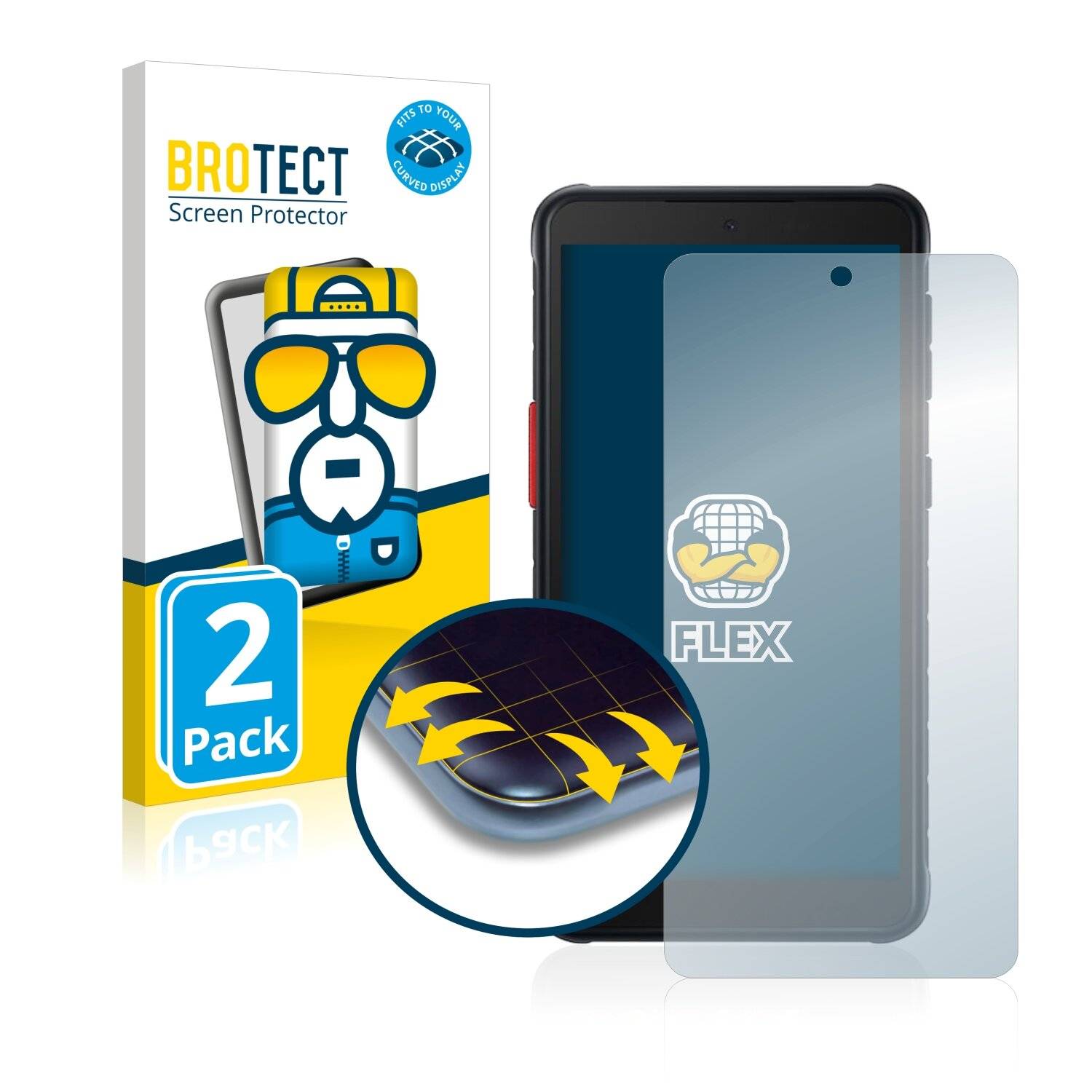 2x BROTECT Flex Full-Cover Displayschutzfolie für Samsung Galaxy Xcover