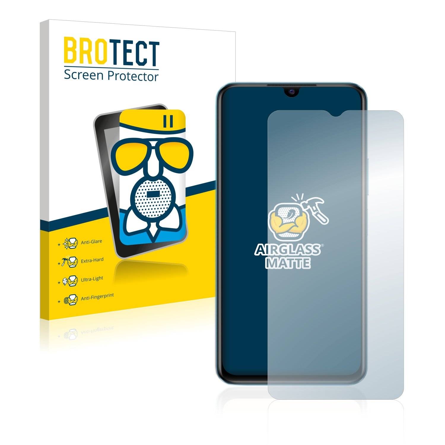 BROTECT AirGlass Matte Schutzglas Folie für Vivo T1