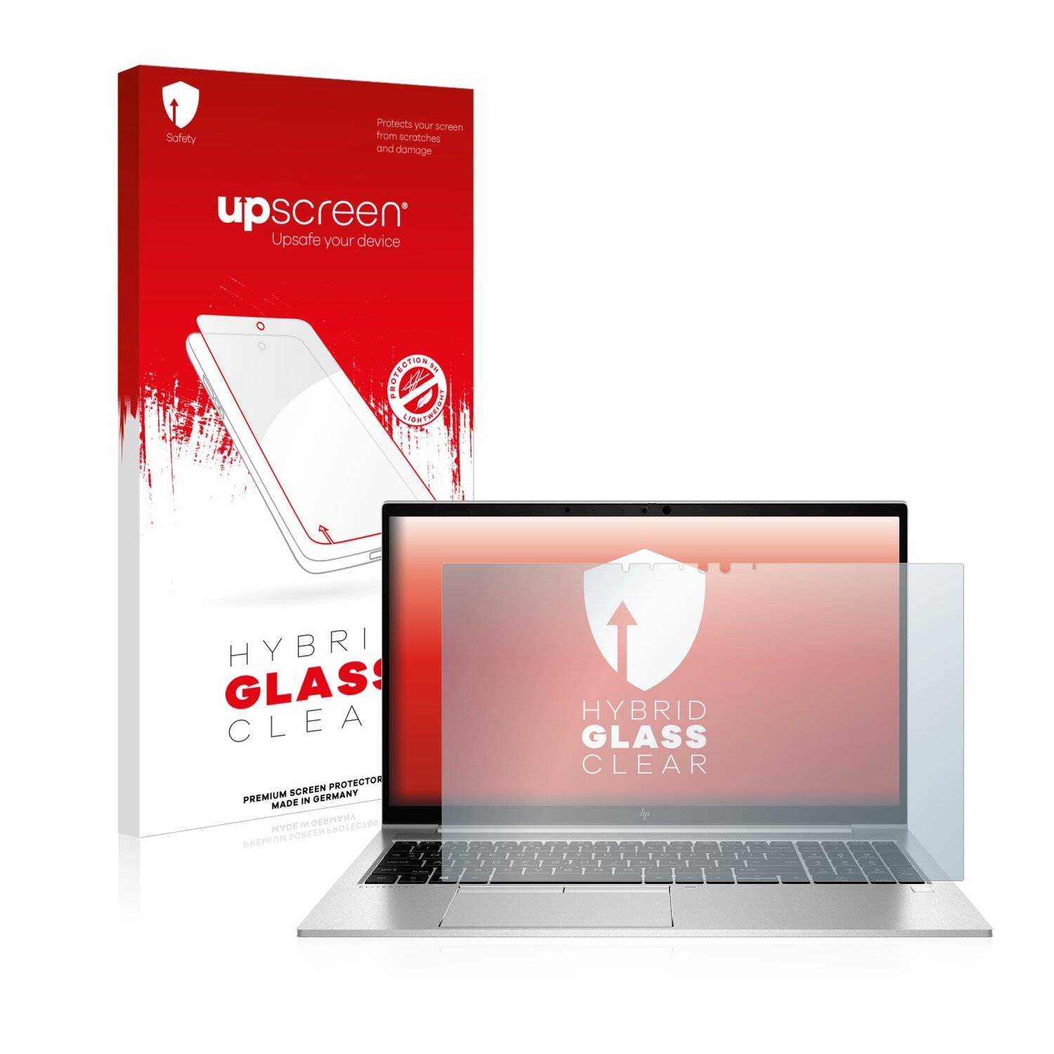 upscreen Hybrid Glass Clear Premium Schutzglas Folie für HP EliteBook 855 G7