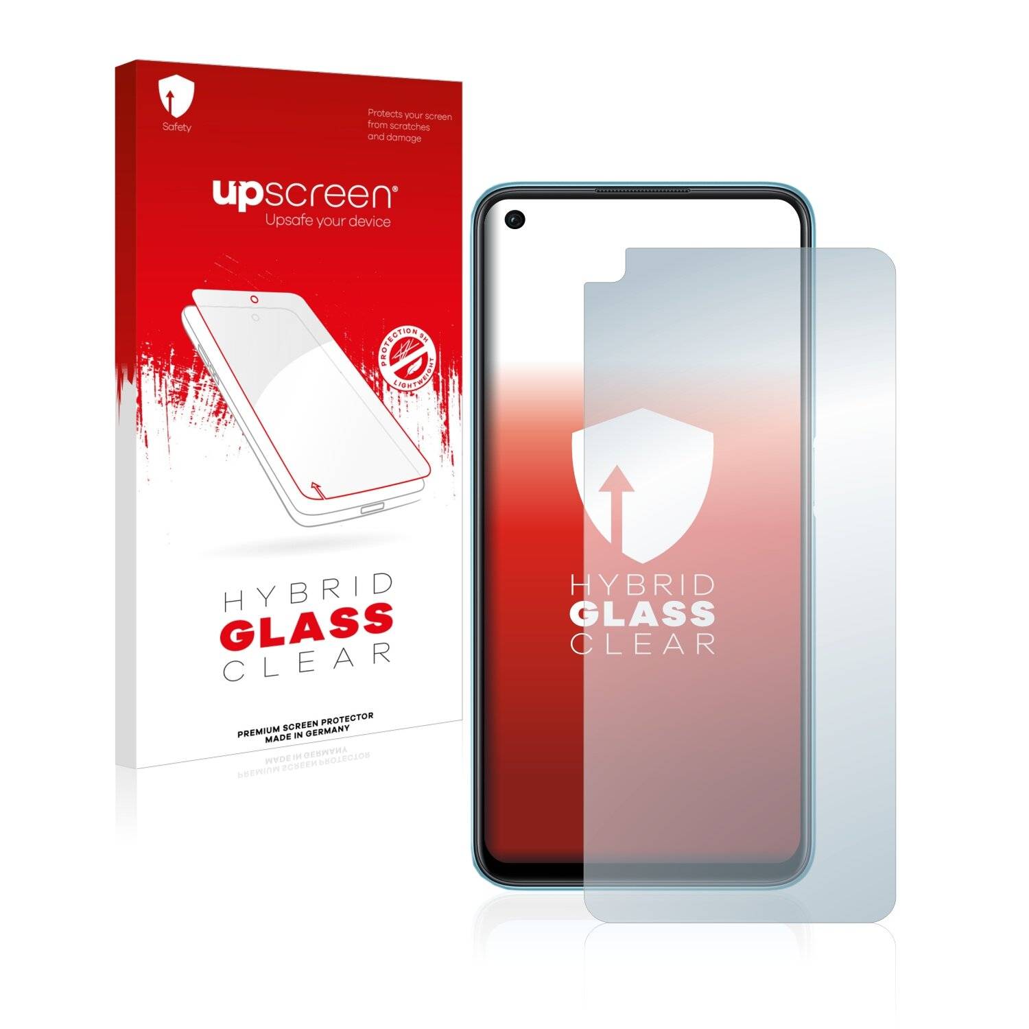 upscreen Hybrid Glass Clear Premium Schutzglas Folie für Oppo