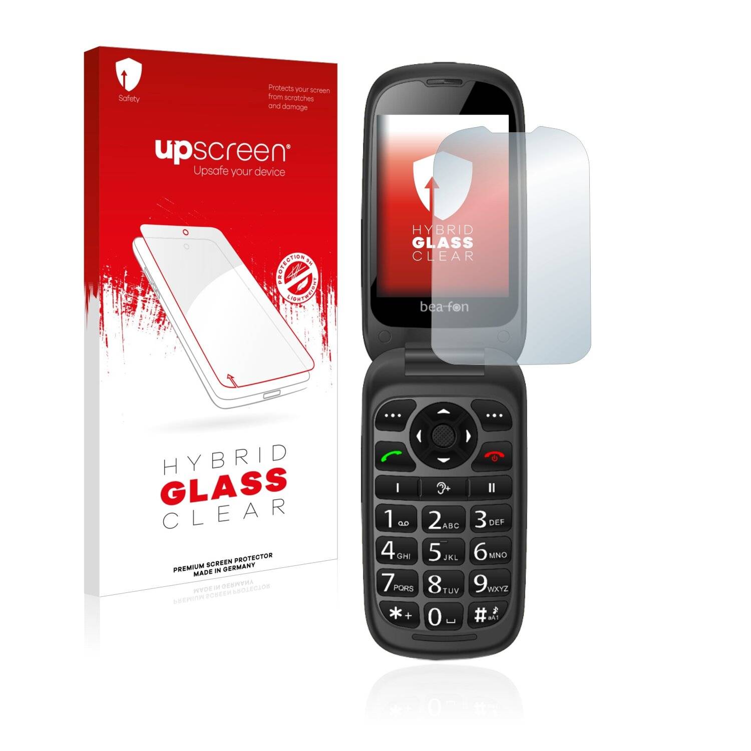 upscreen Hybrid Glass Clear Premium Schutzglas Folie für Beafon SL720 (Inneres