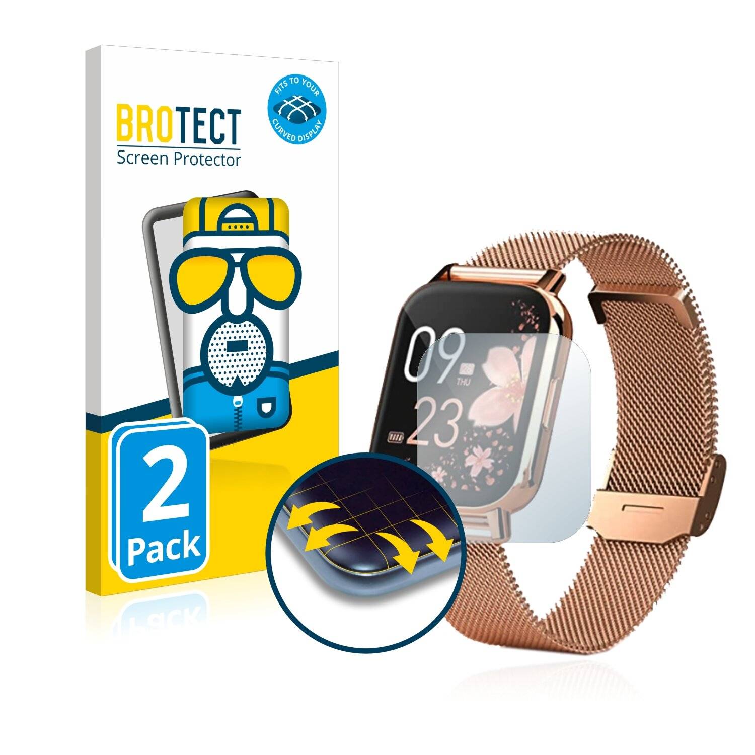 2x BROTECT Flex Matte Full-Cover Displayschutzfolie für AooDen