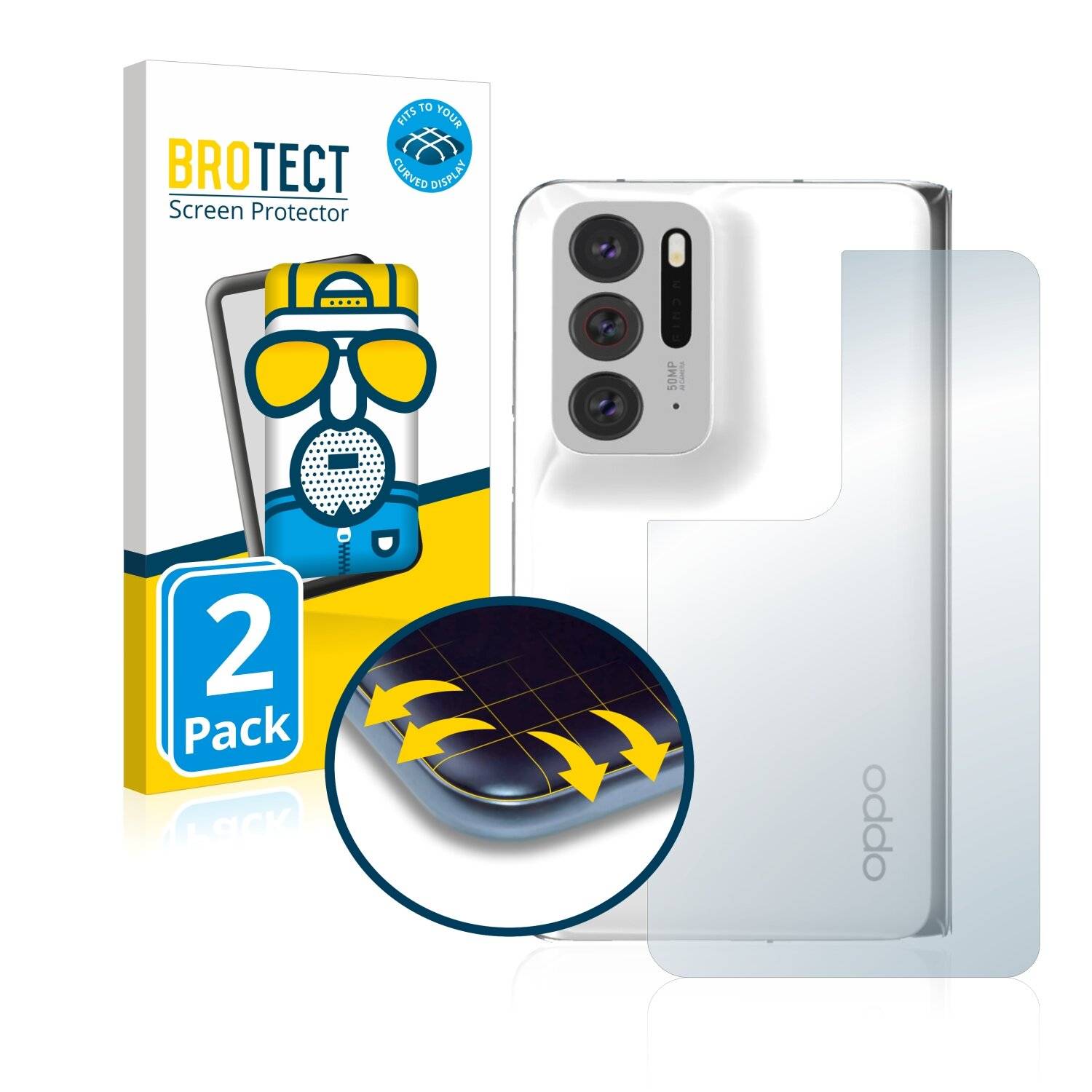 2x BROTECT Flex Matte Full-Cover Displayschutzfolie für Oppo Find N