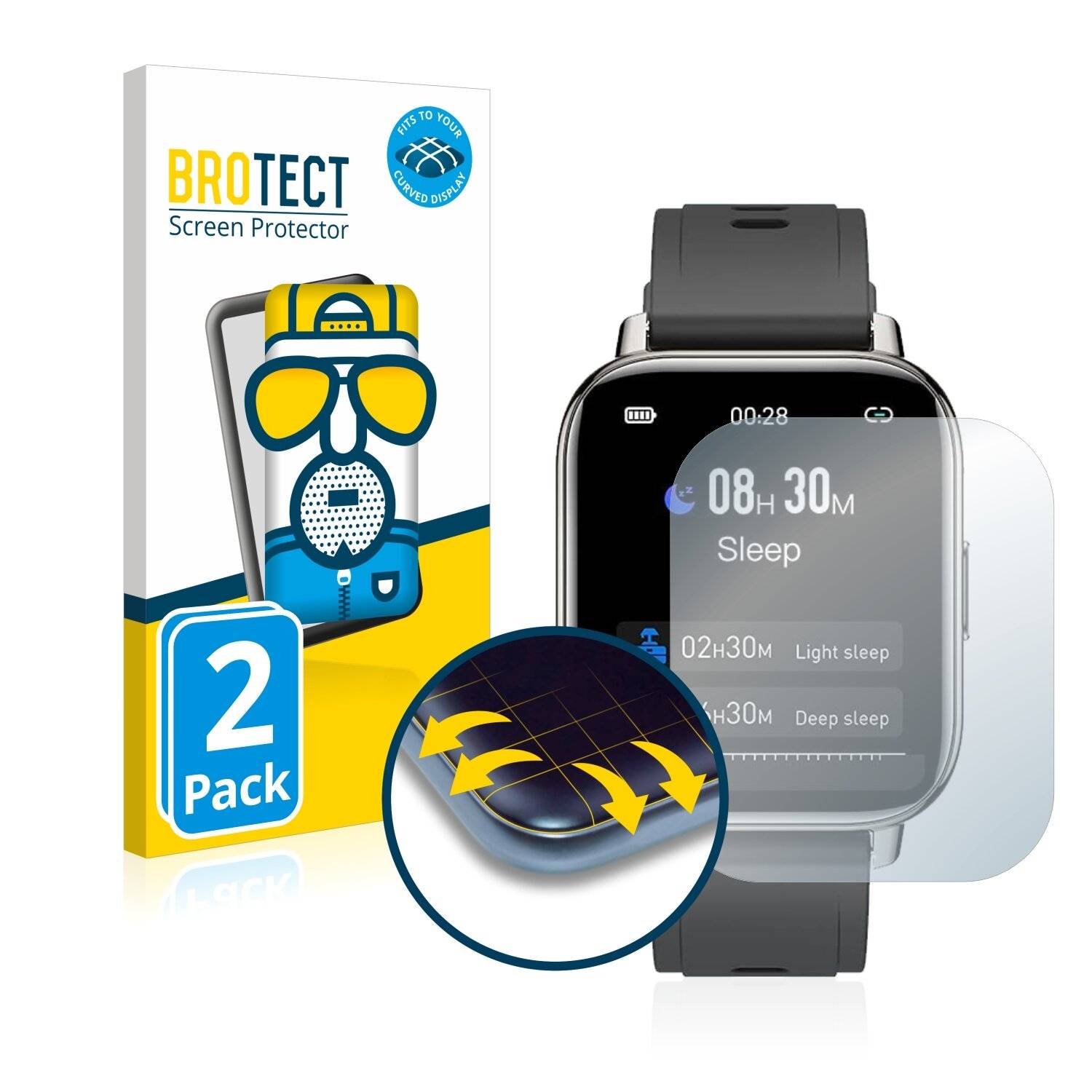 2x BROTECT Flex Matte Full-Cover Displayschutzfolie für Mebossco