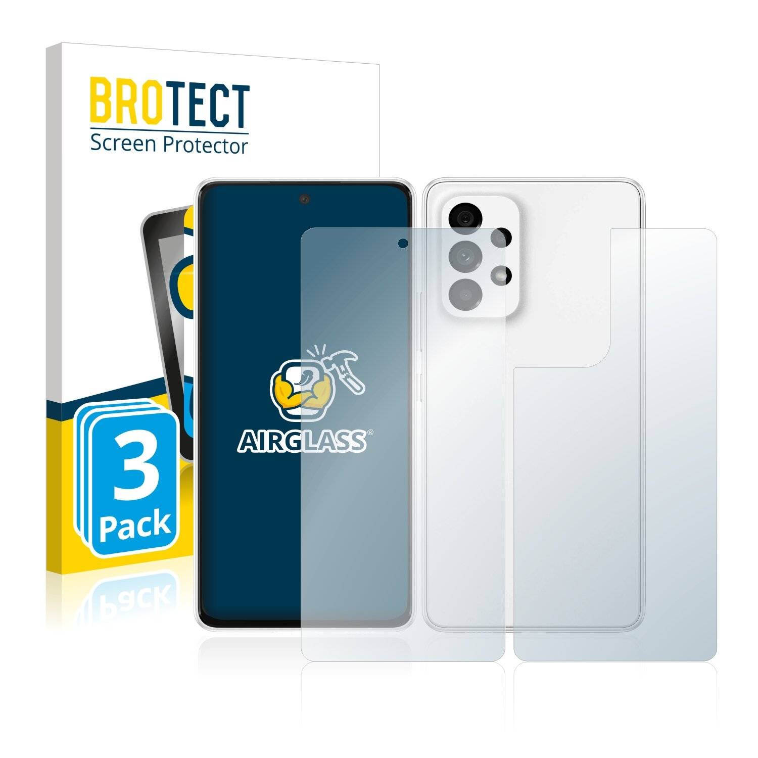 3x BROTECT AirGlass Schutzglas Folie für Samsung Galaxy A53 5G (Vorder +