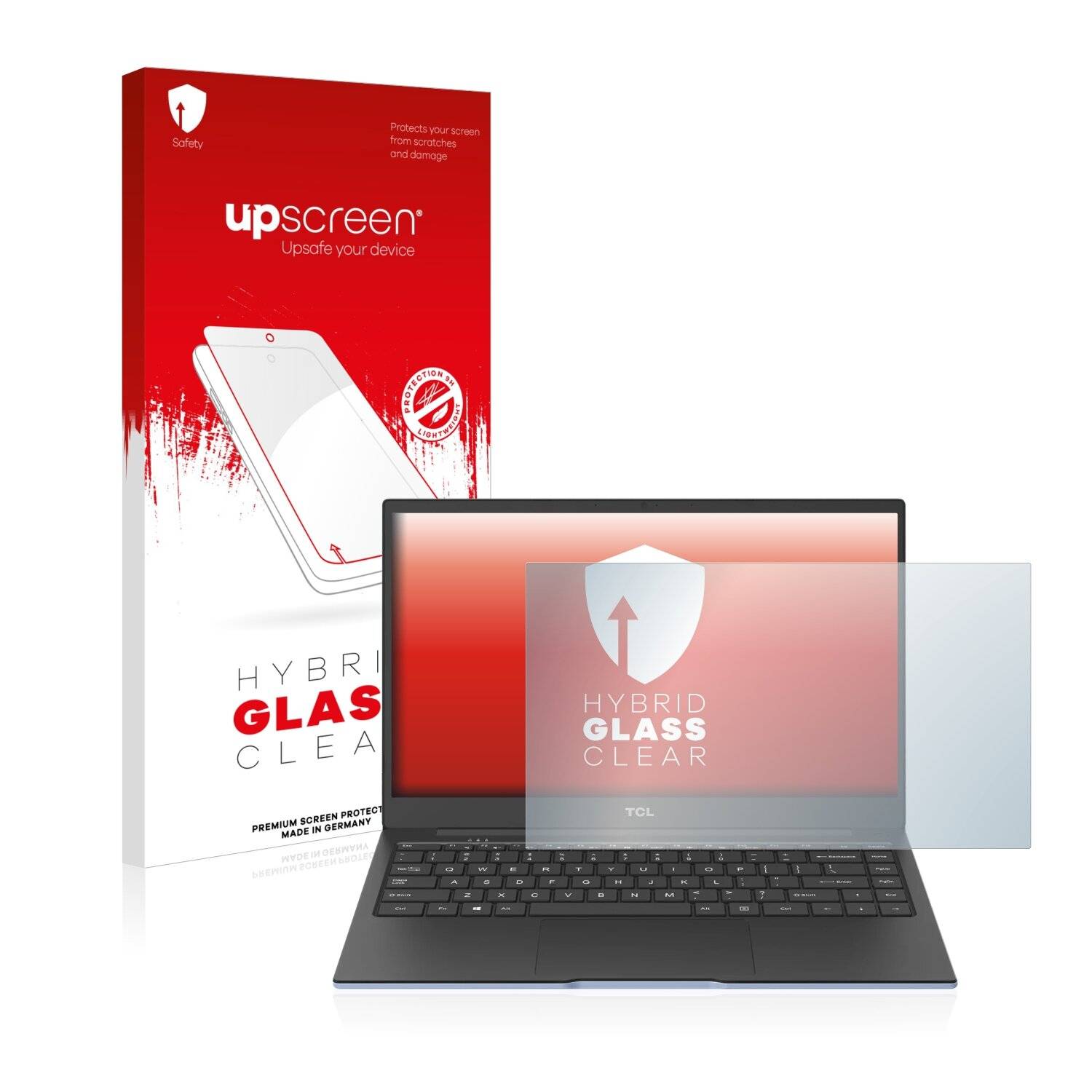 upscreen Hybrid Glass Clear Premium Schutzglas Folie für TCL Book 14