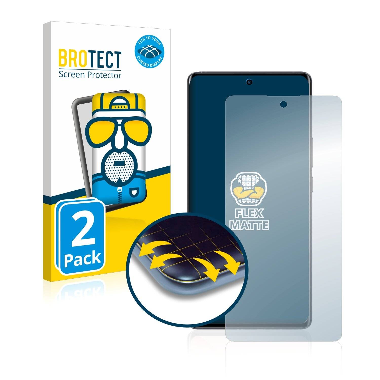 2x BROTECT Flex Matte Full-Cover Displayschutzfolie für Vivo X70