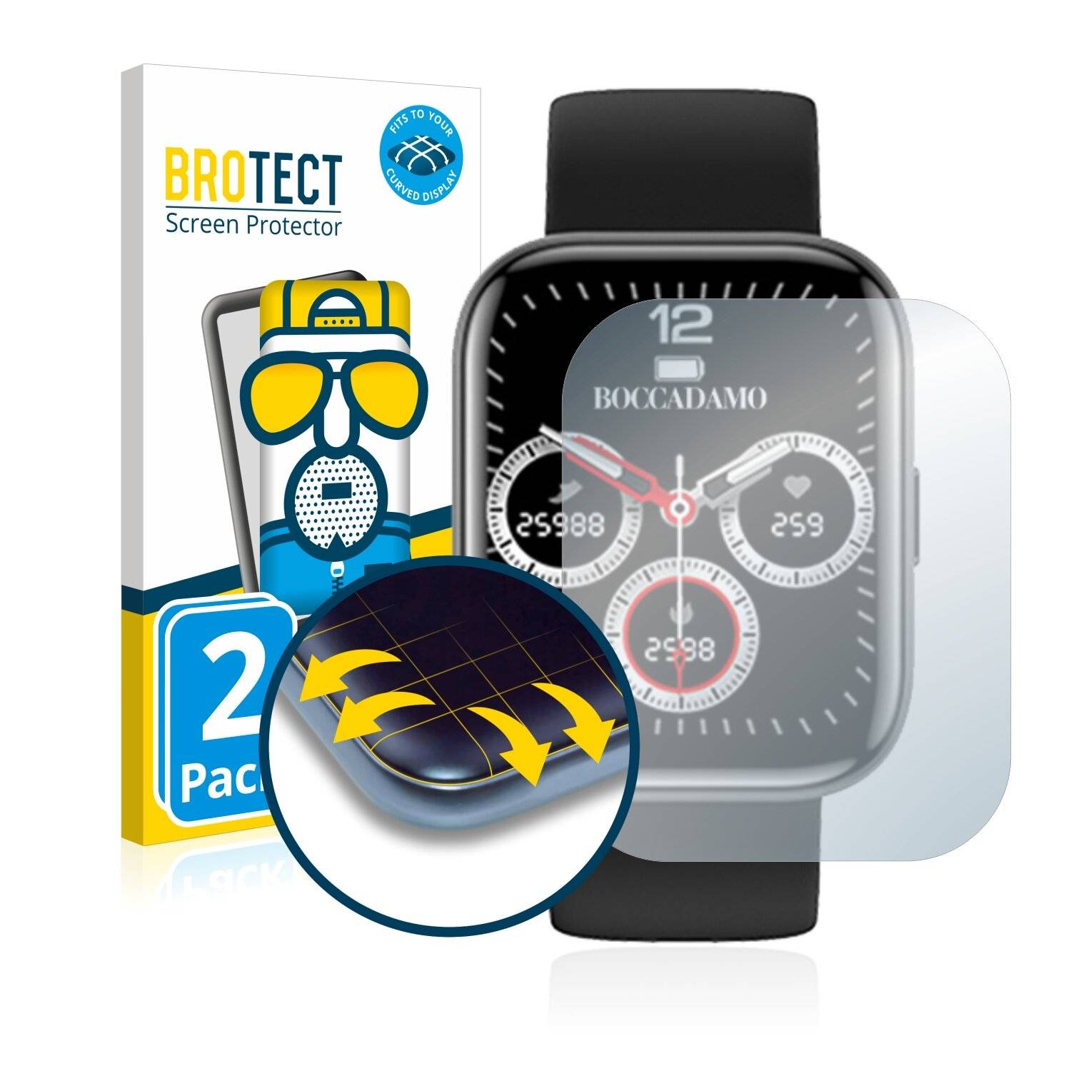 2x BROTECT Flex Matte Full-Cover Displayschutzfolie für Boccadamo SmartMe