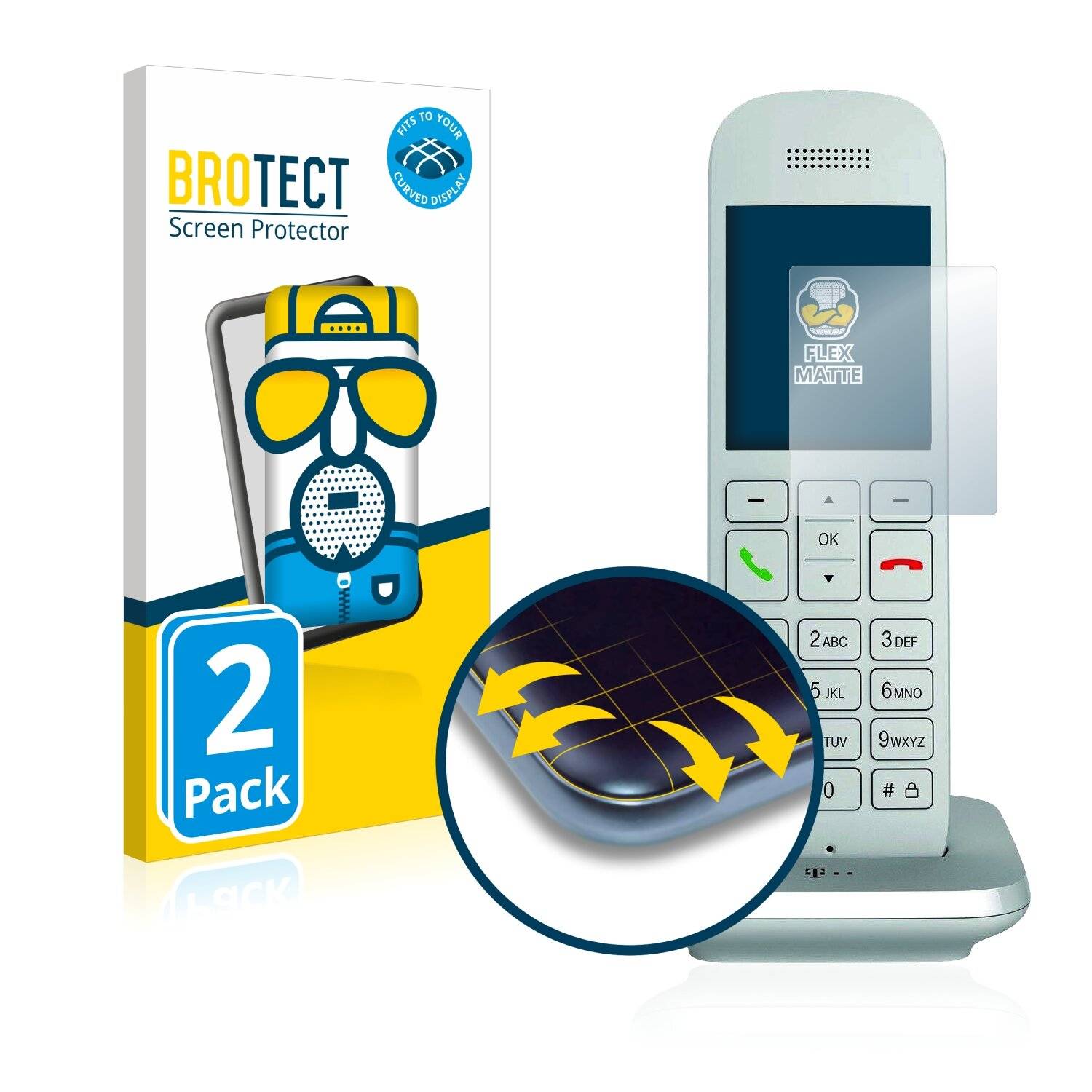 2x BROTECT Flex Matte Full-Cover Displayschutzfolie für Telekom Speedphone