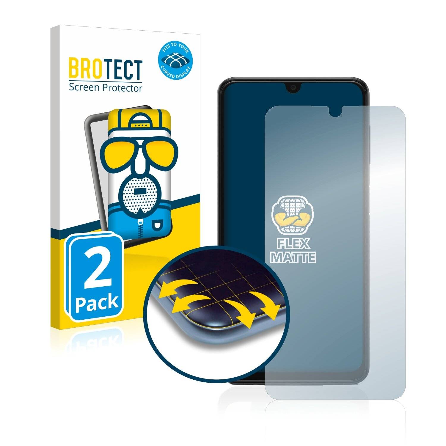 2x BROTECT Flex Matte Full-Cover Displayschutzfolie für Samsung Galaxy A13