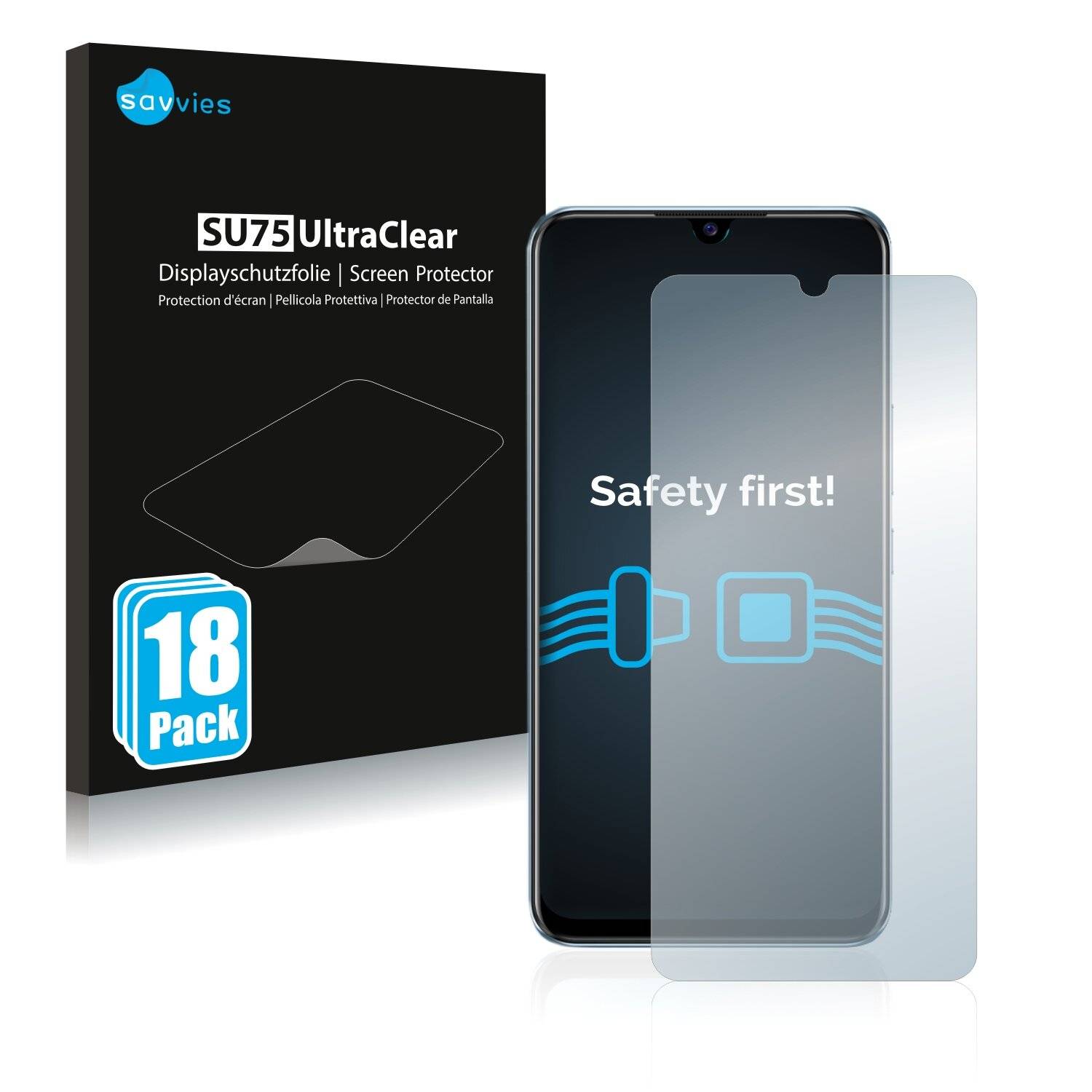 18x Savvies SU75 Displayschutzfolie für Vivo V20