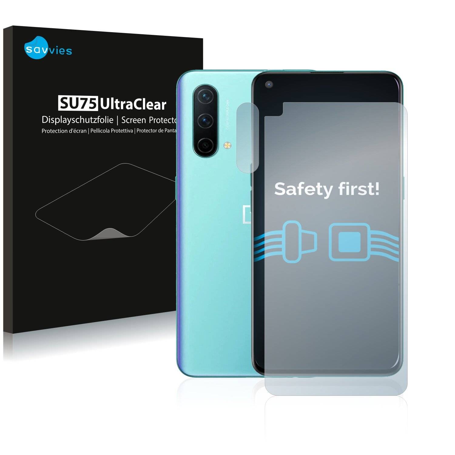 18x Savvies SU75 Displayschutzfolie für OnePlus Nord CE 5G (Vorderseite +