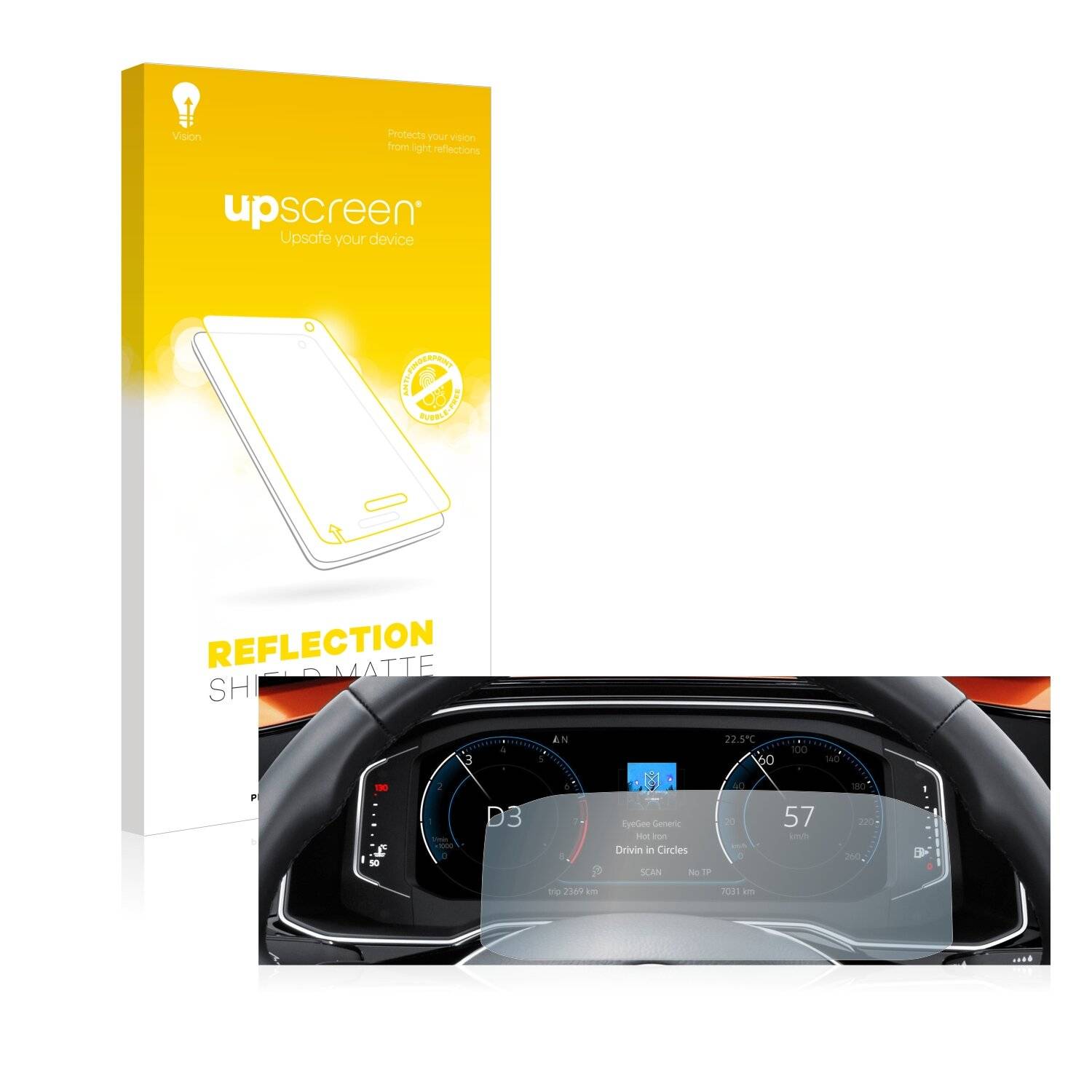 upscreen Reflection Shield Matte Premium Displayschutzfolie für Volkswagen Polo 6 Digital
