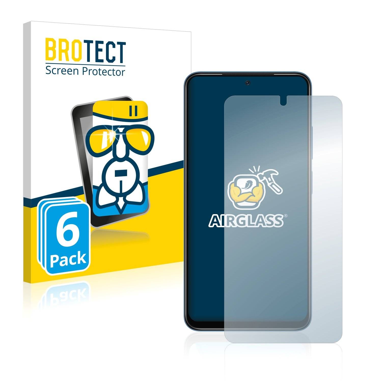 6x BROTECT AirGlass Schutzglas Folie für Xiaomi Redmi Note