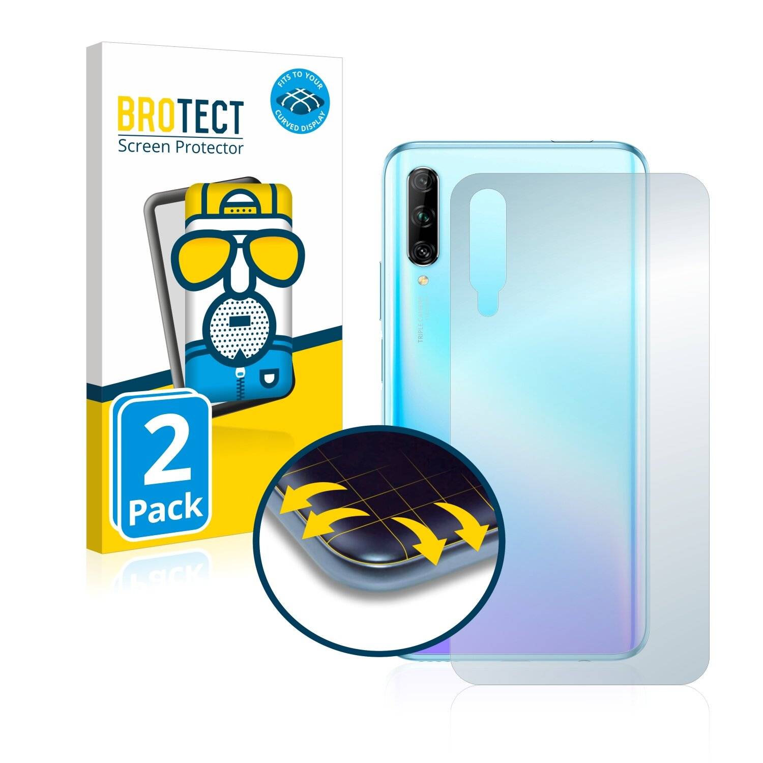 2x BROTECT Flex Matte Full-Cover Displayschutzfolie für Huawei P smart Pro 2019